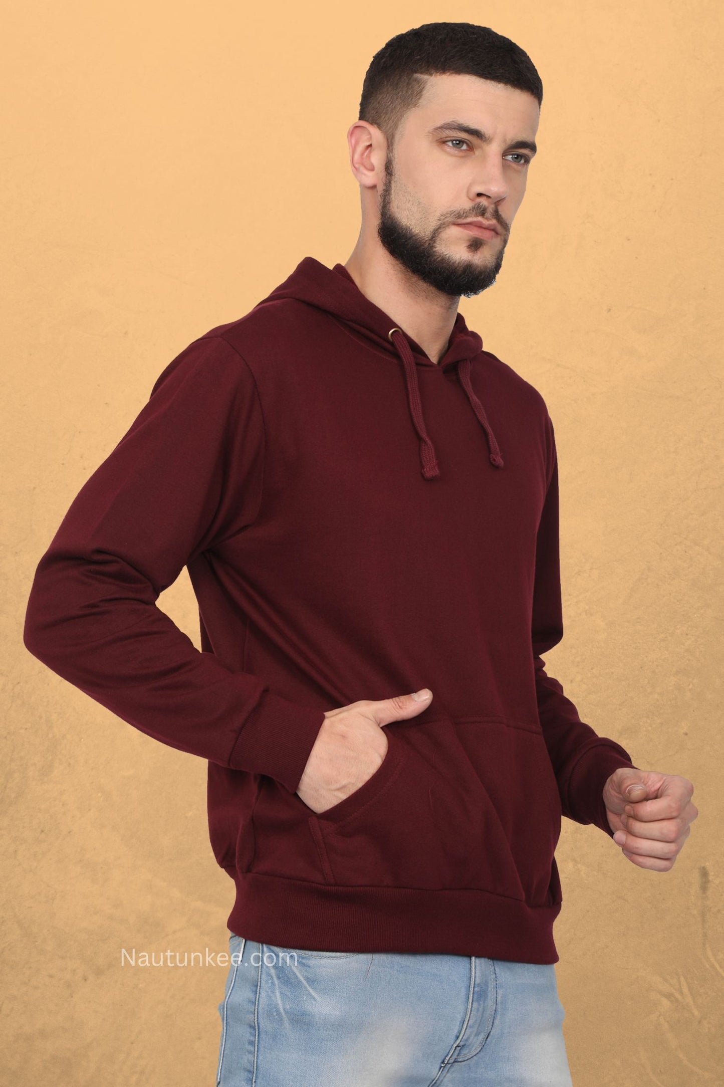 maroon men's hoodie