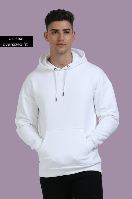 Unisex White Oversized Hoodie