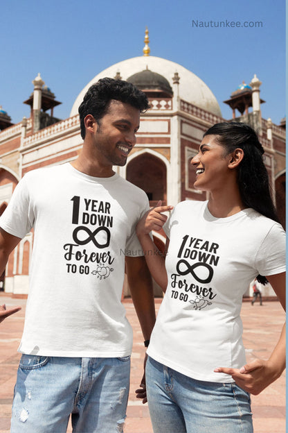 first anniversary couple t-shirt