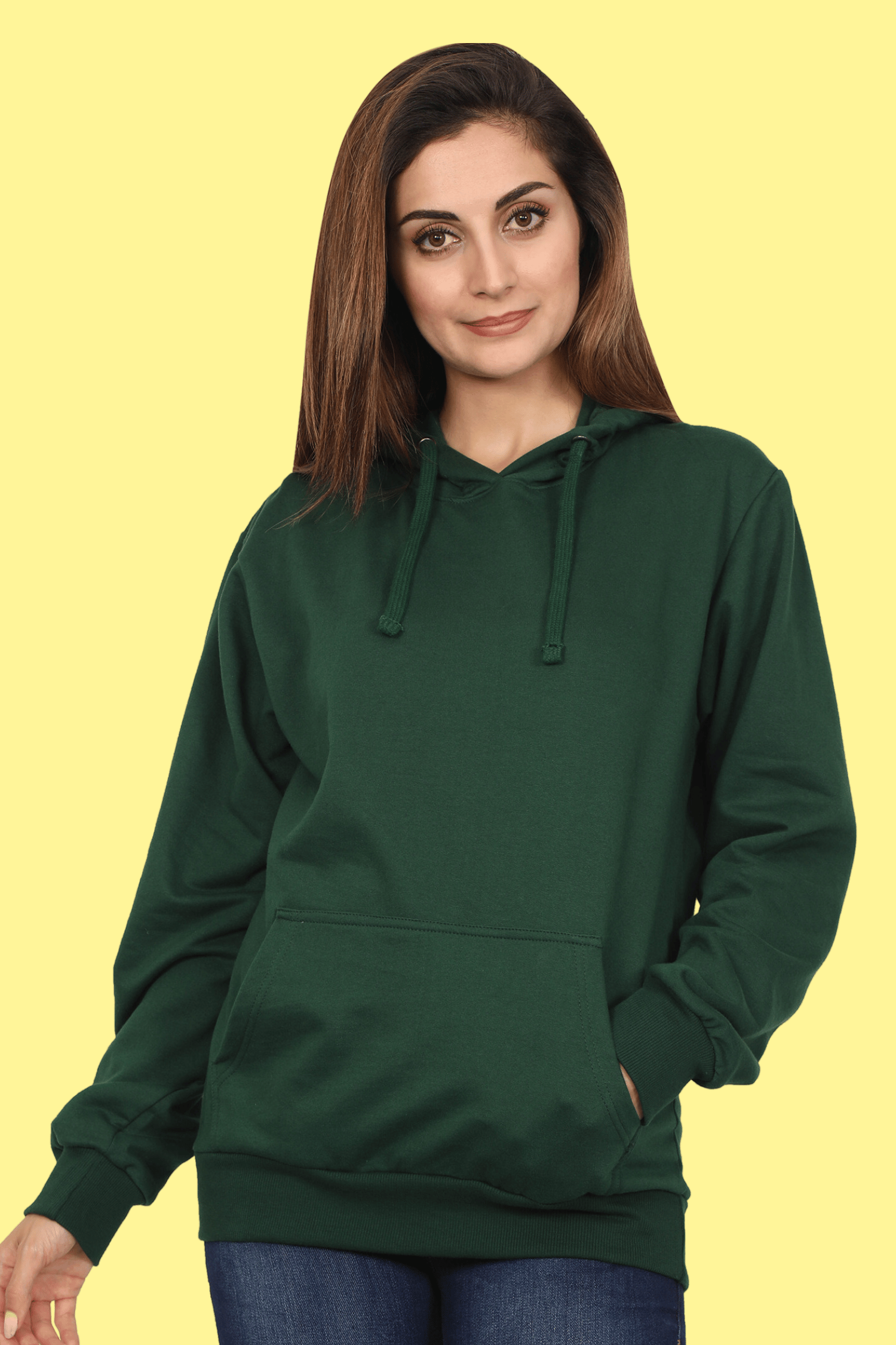 Dark green top hoodie womens