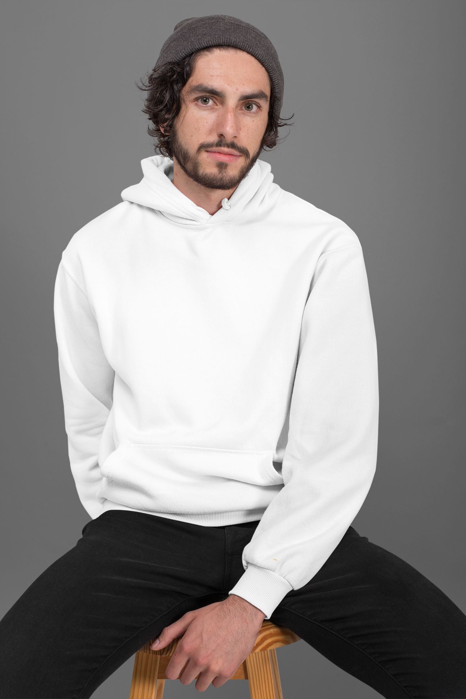 White Hoodie For Men - Main Image