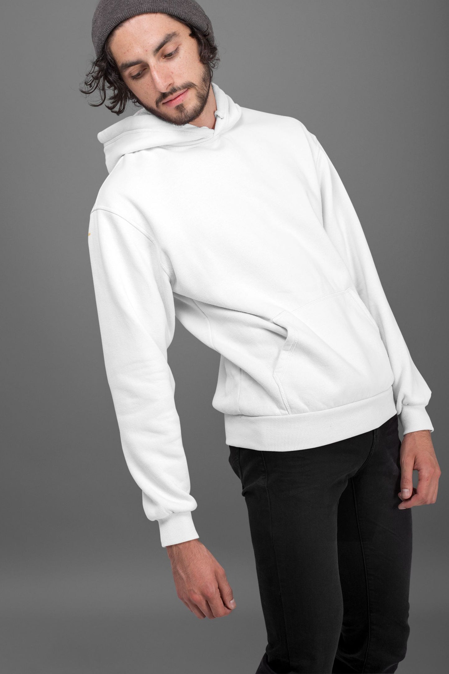 white hooded sweatshirt