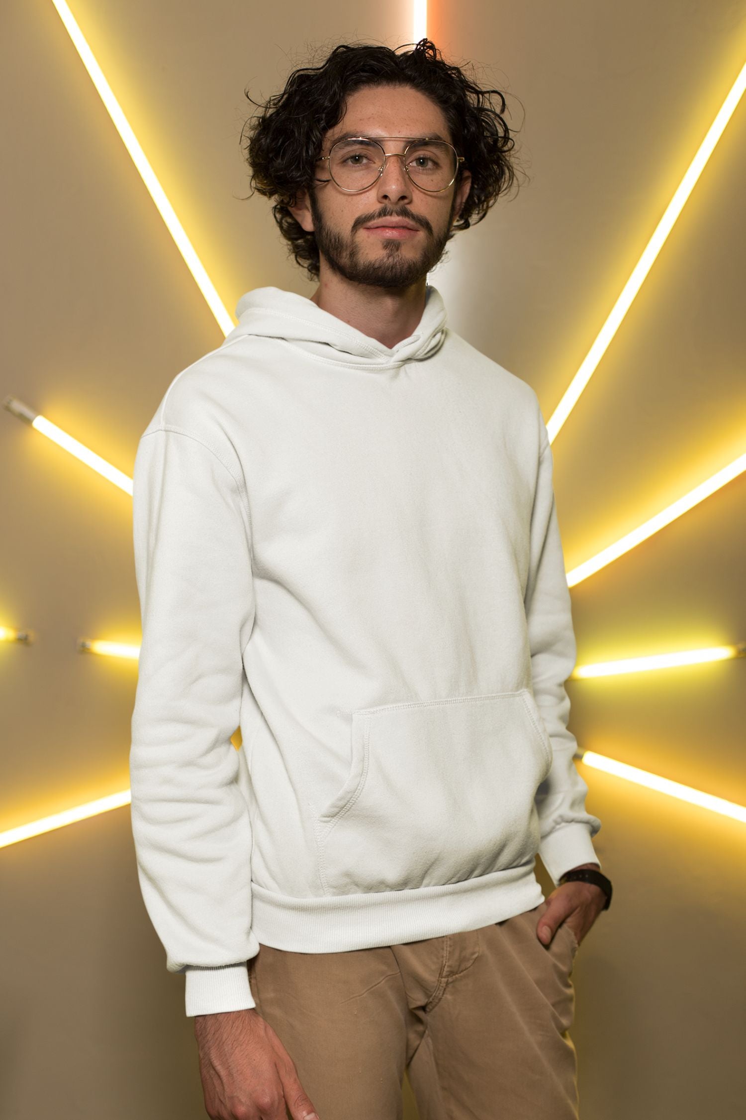 white hooded sweatshirt