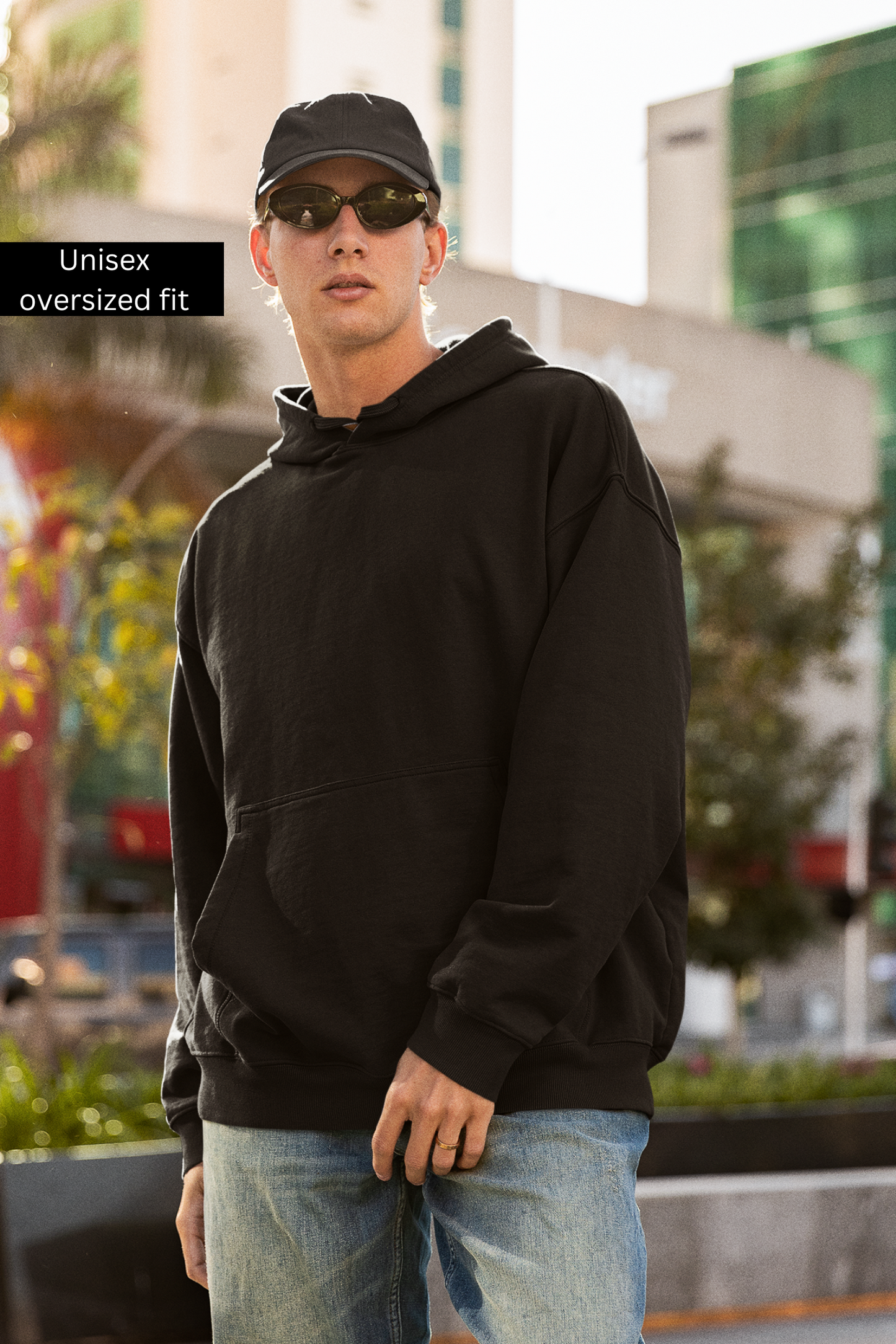 Unisex Black Oversized Hoodie