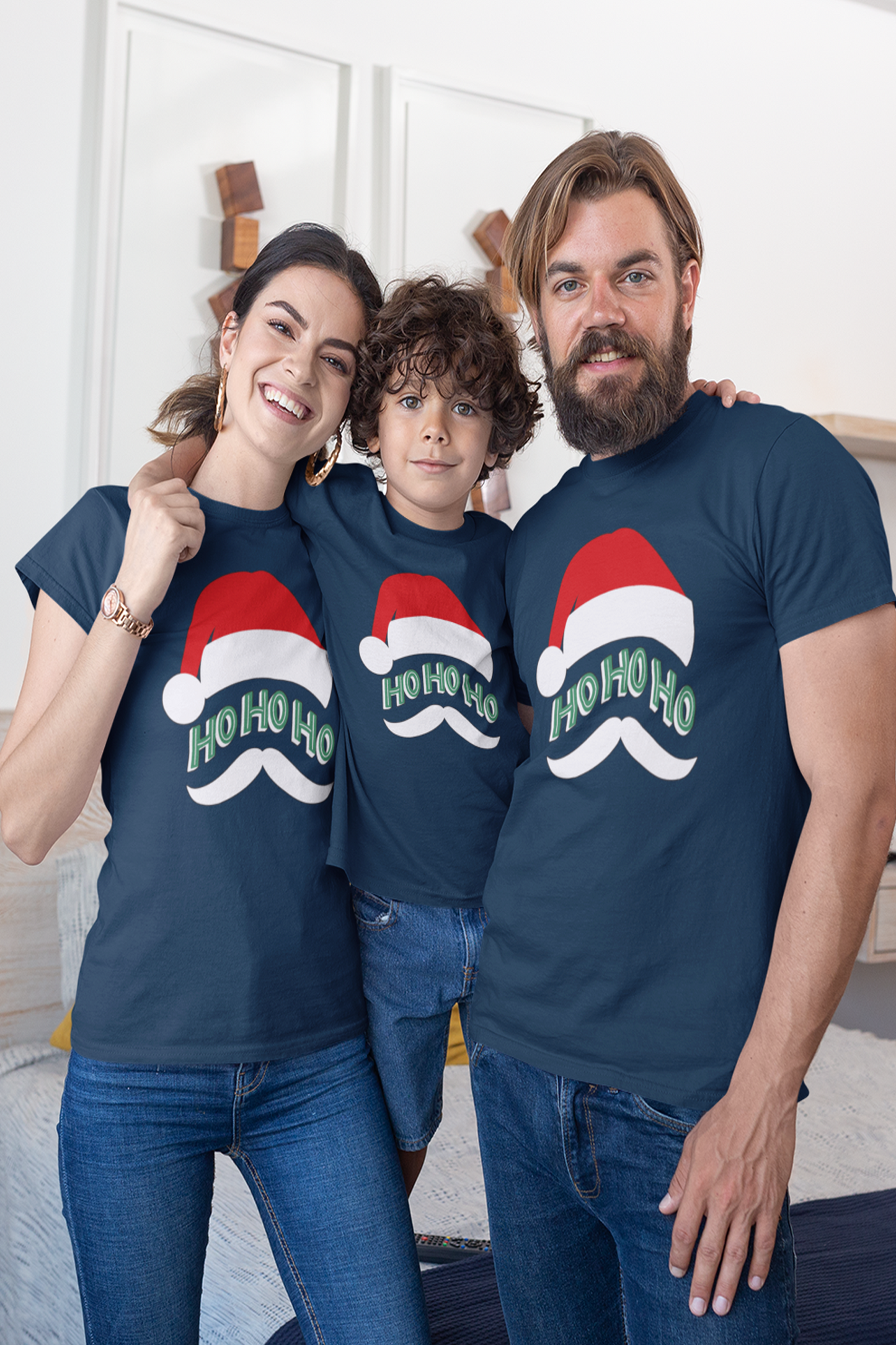 HO HO HO Christmas Family T-shirt - nautunkee