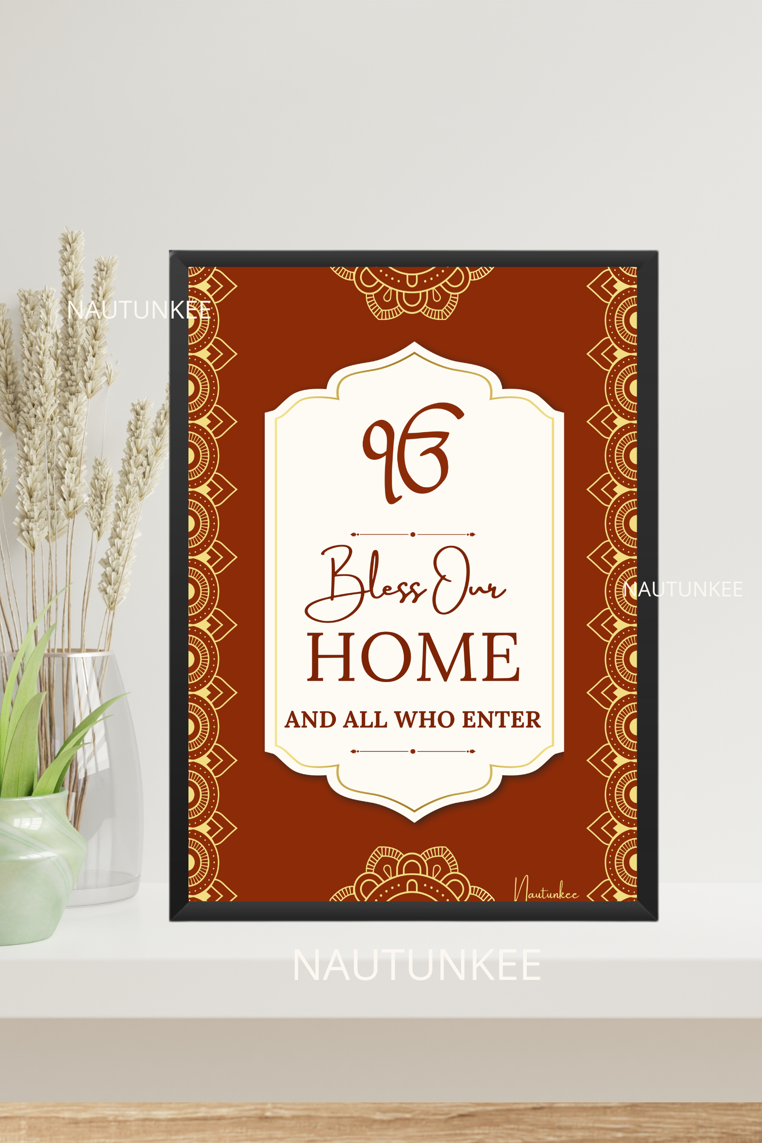 Ek Onkar Ik Onkar Bless Our Home & All Who Enter Framed Wall Art - nautunkee