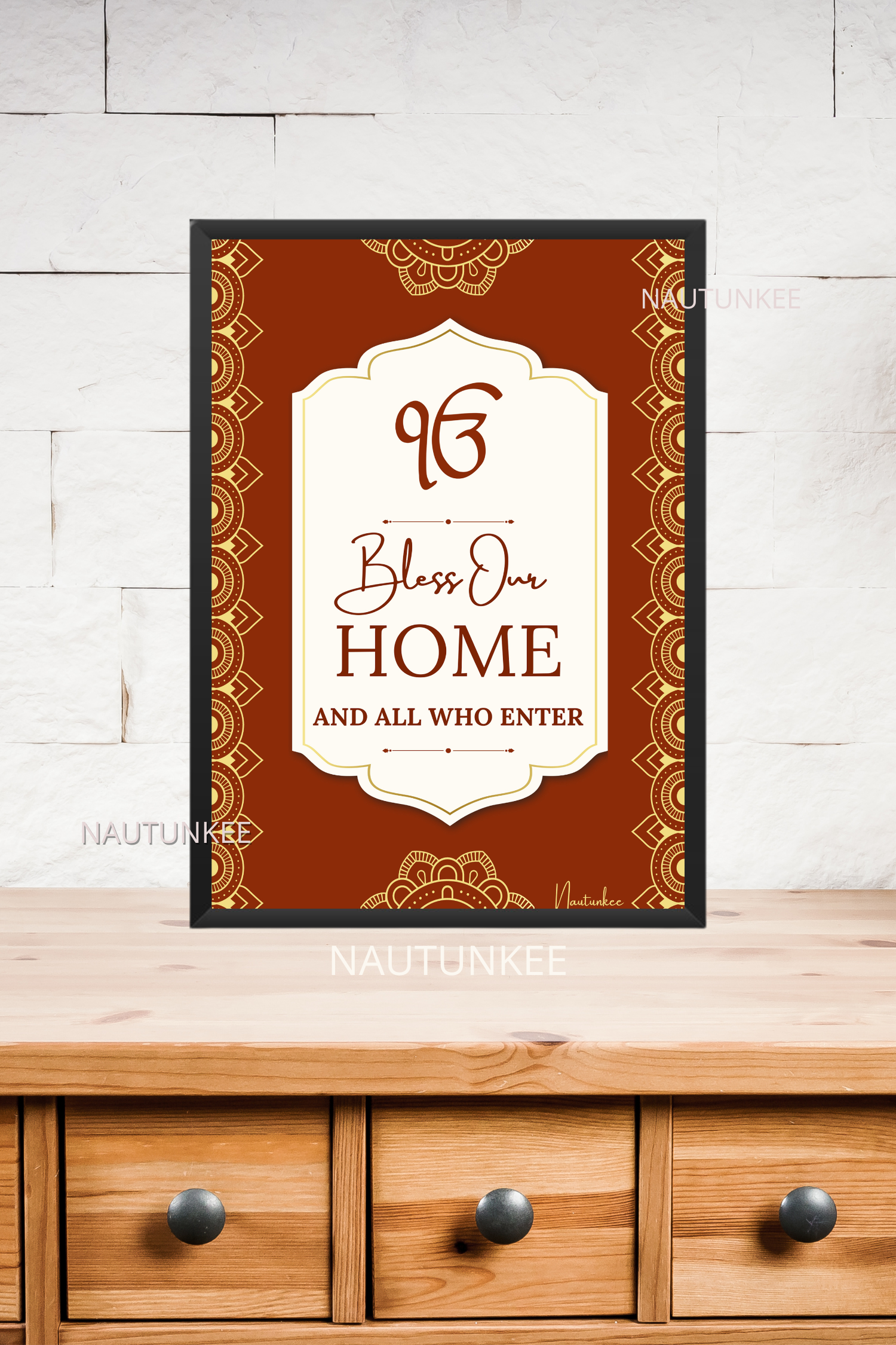 Ik Onkar Bless Our Home & All Who Enter Framed Wall Art - nautunkee