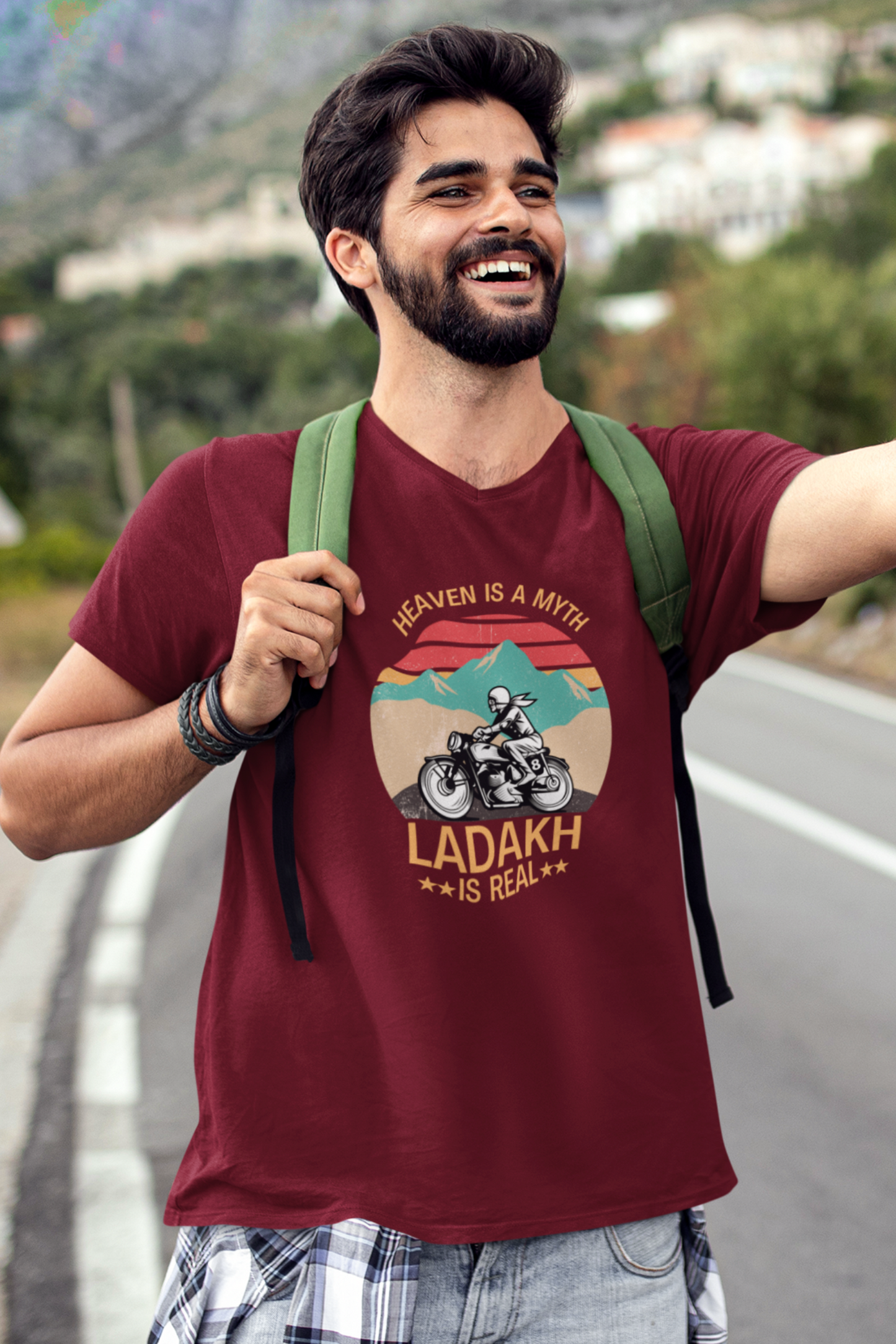 Ladakh T-Shirt , Heaven is a myth Ladakh is real T-Shirt -nautunkee.com