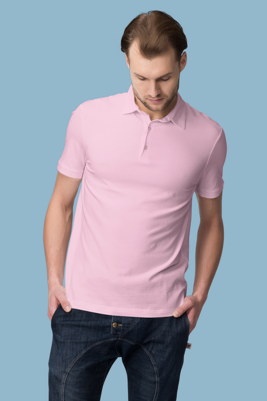 Pink Cotton Pique Polo T-Shirt - nautunkee