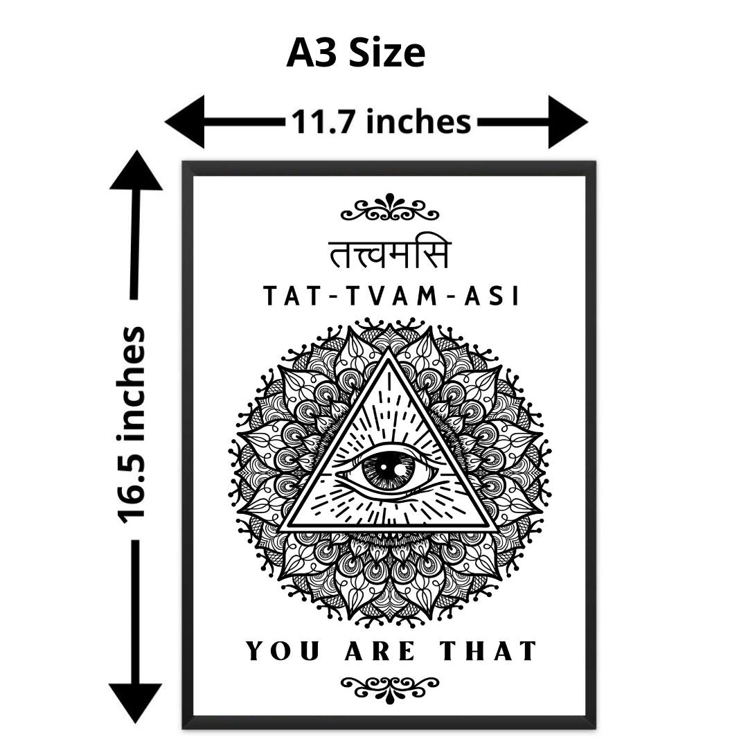 Tat-Tvam-Asi Sanskrit Quote Wall Art Framed Poster