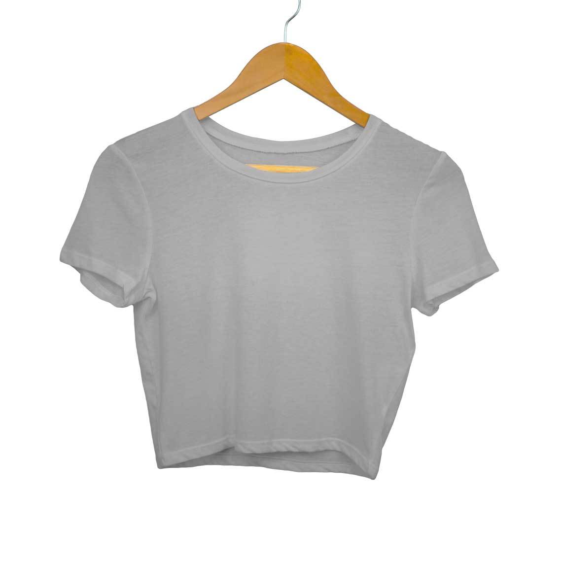 Plain Melange Grey - Women Crop Top - nautunkee
