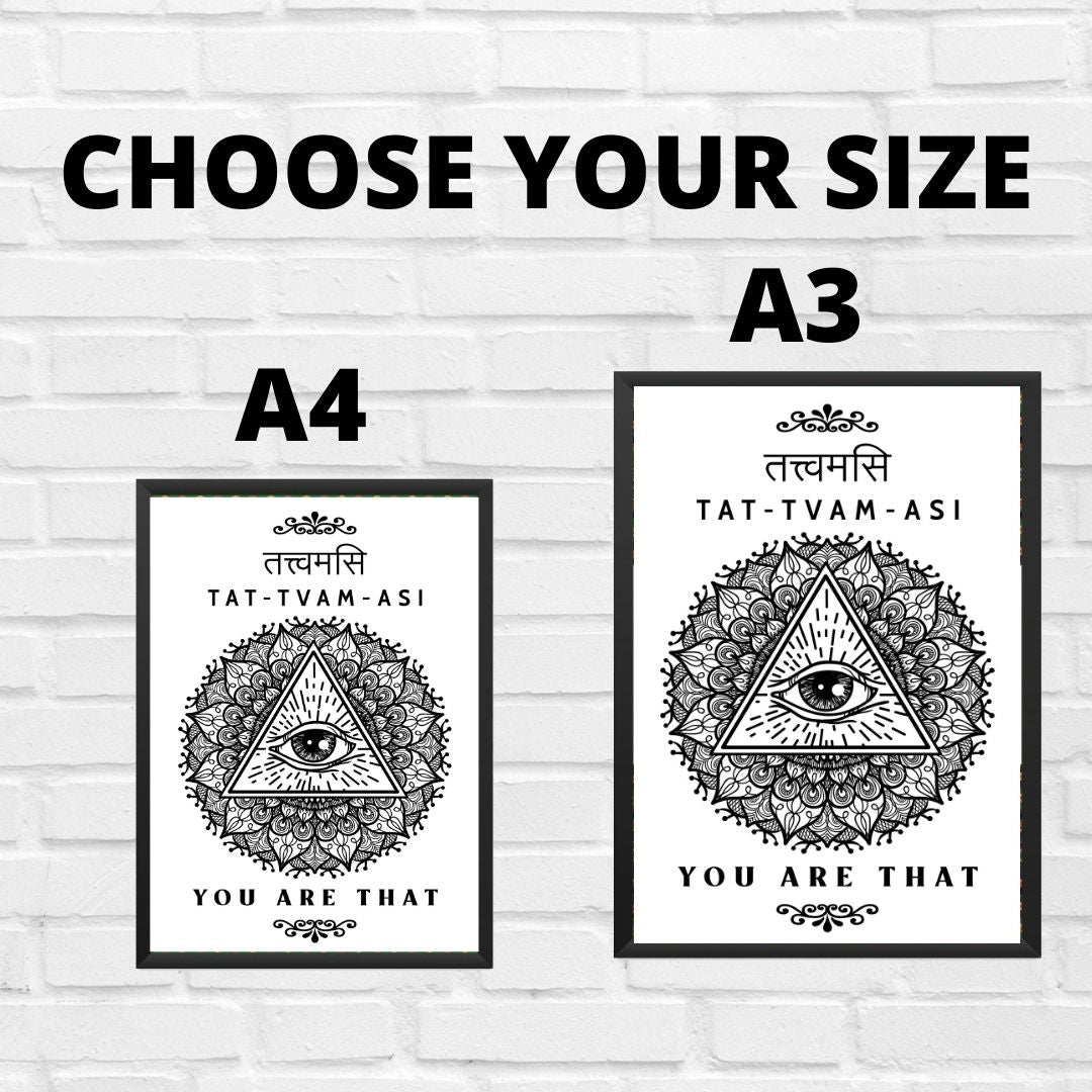 Tat-Tvam-Asi Sanskrit Quote Wall Art Framed Poster