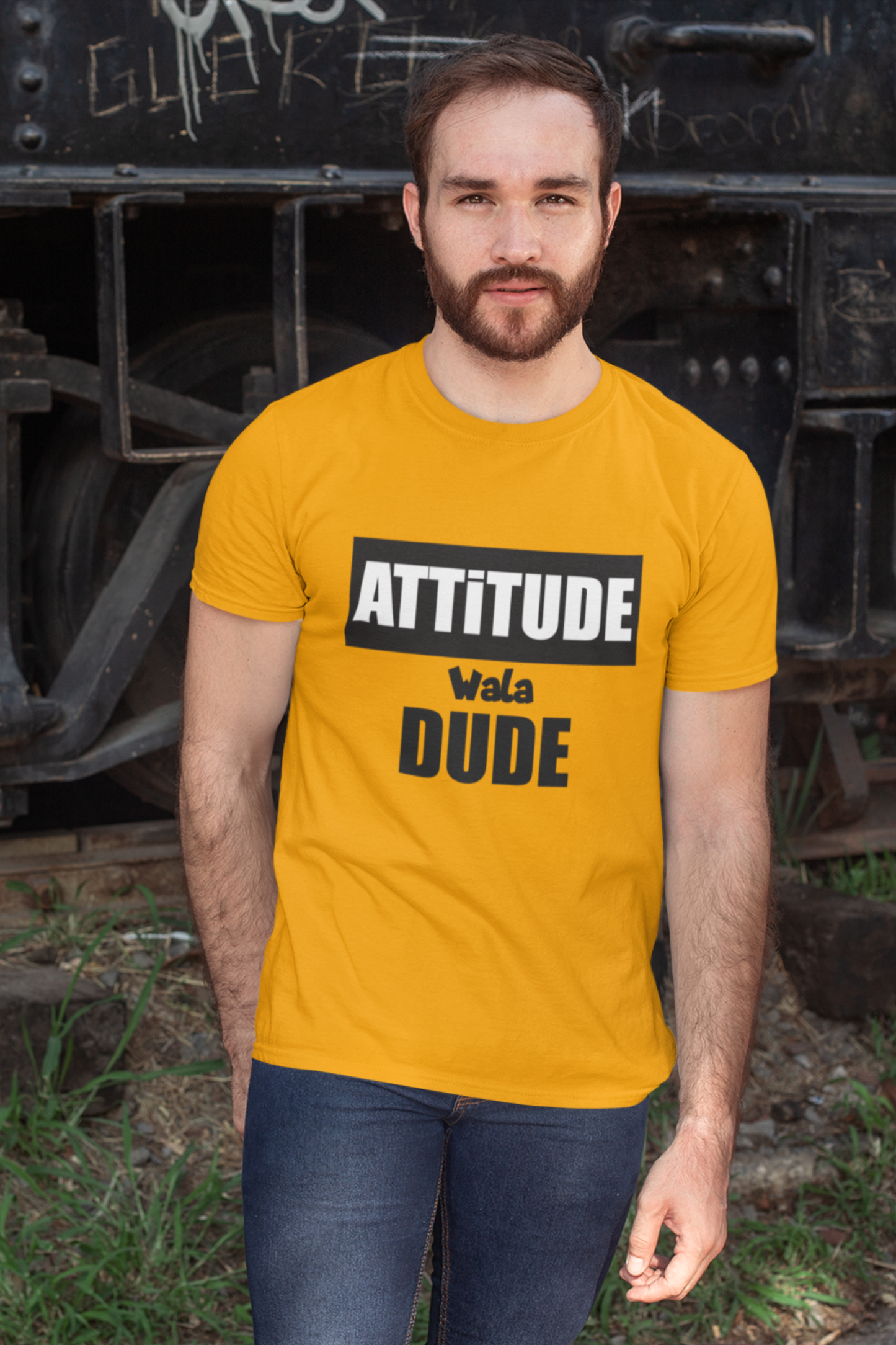 Attitude Wala Dude | Men Half Sleeve Round Neck T-Shirt