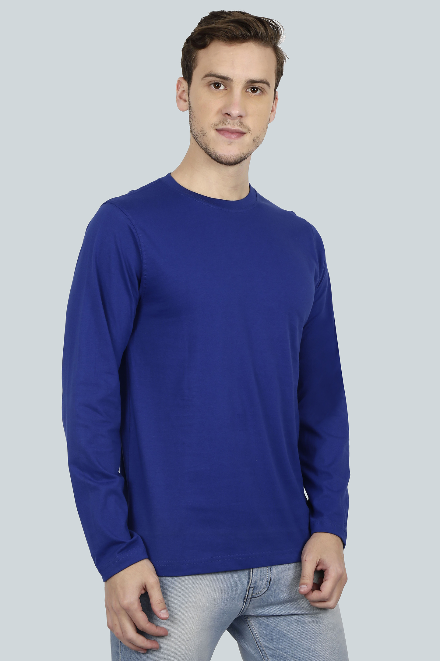 Plain Royal Blue - Men Full Sleeve Round Neck T-Shirt