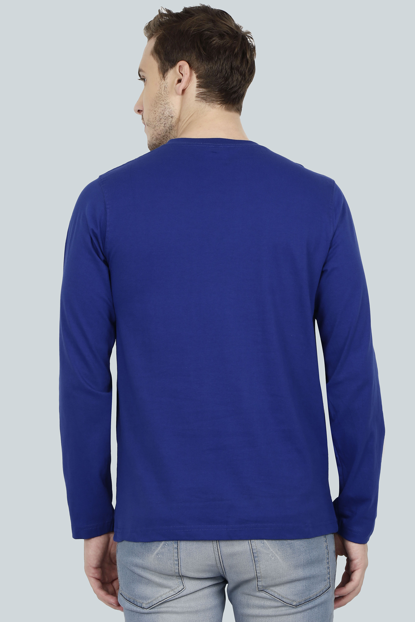 Plain Royal Blue - Men Full Sleeve Round Neck T-Shirt