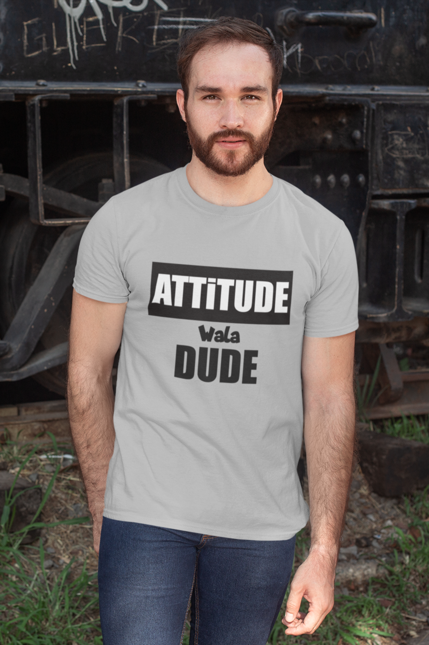 Attitude Wala Dude | Men Half Sleeve Round Neck T-Shirt