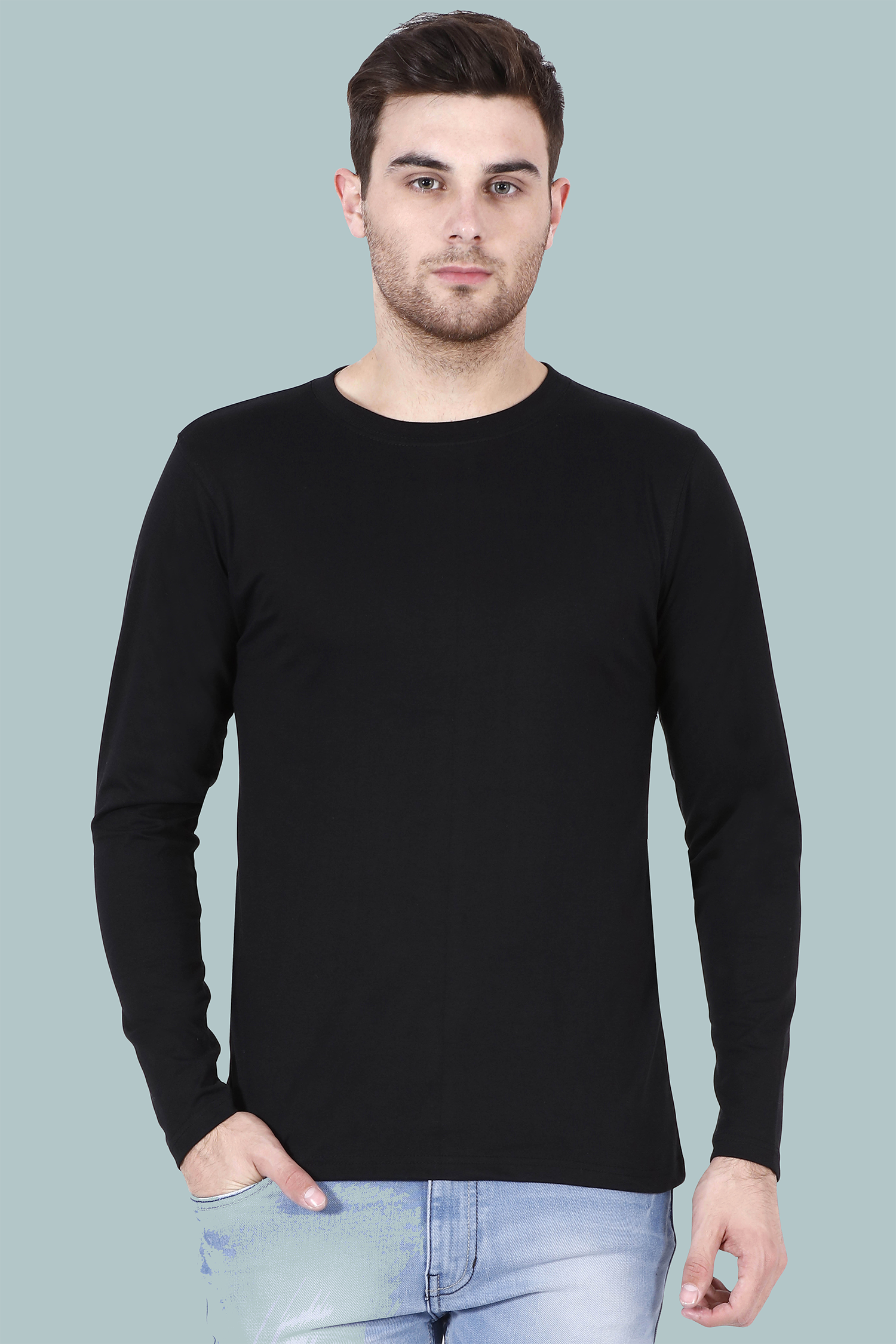 black full sleeves t-shirt online in India - nautunkee.com