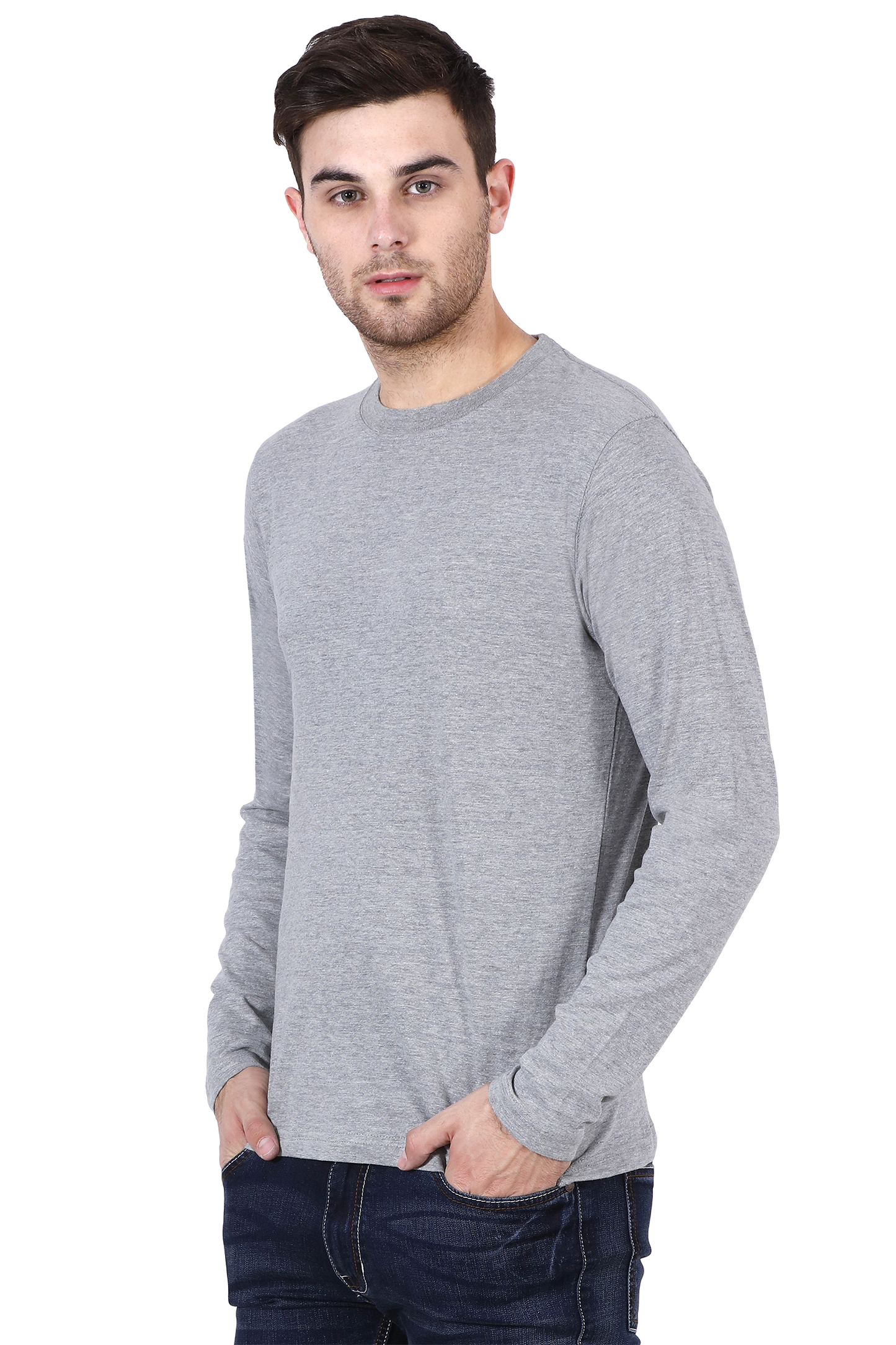 grey full sleeves t-shirt online in India - nautunkee.com