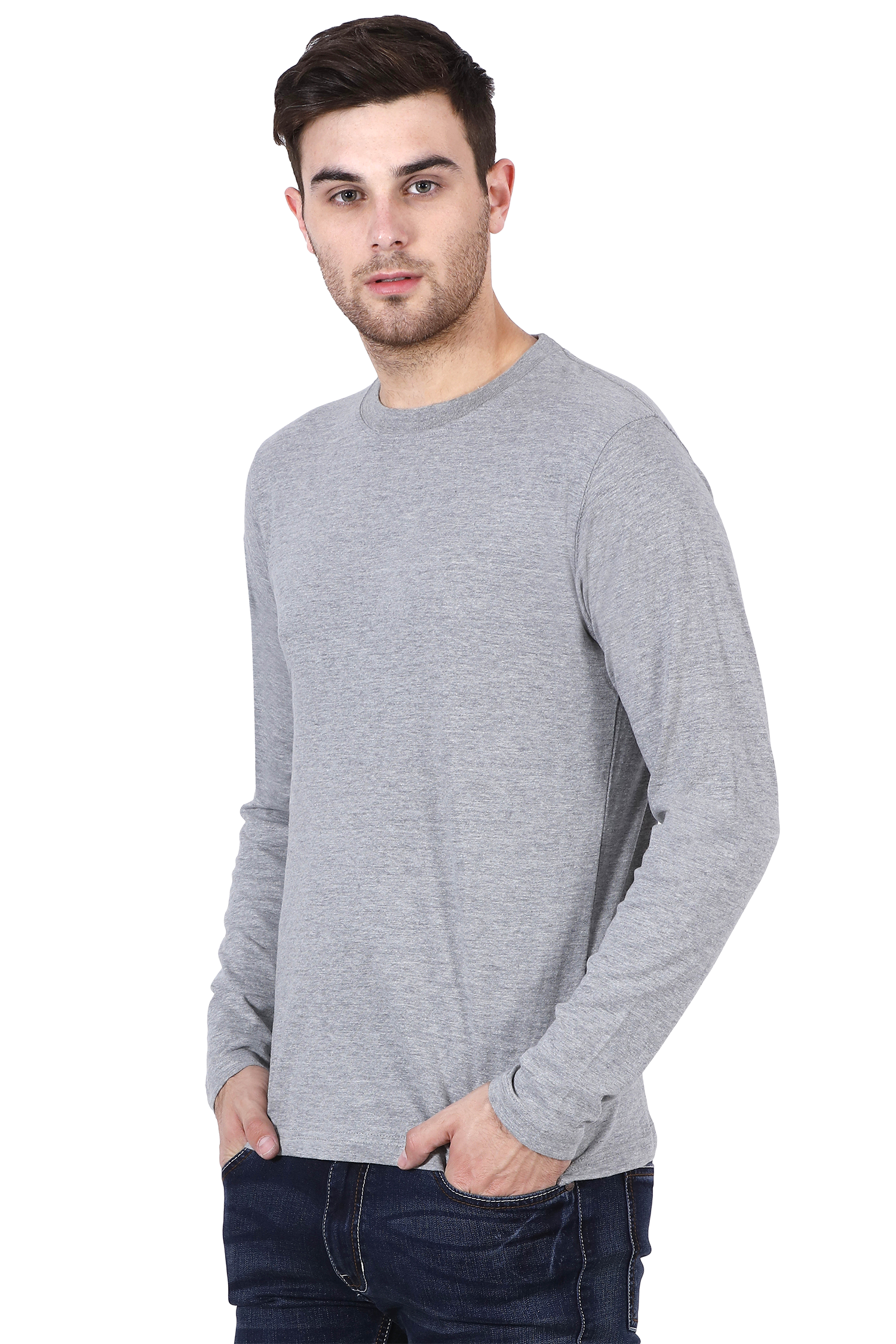 grey full sleeves t-shirt online in India - nautunkee.com