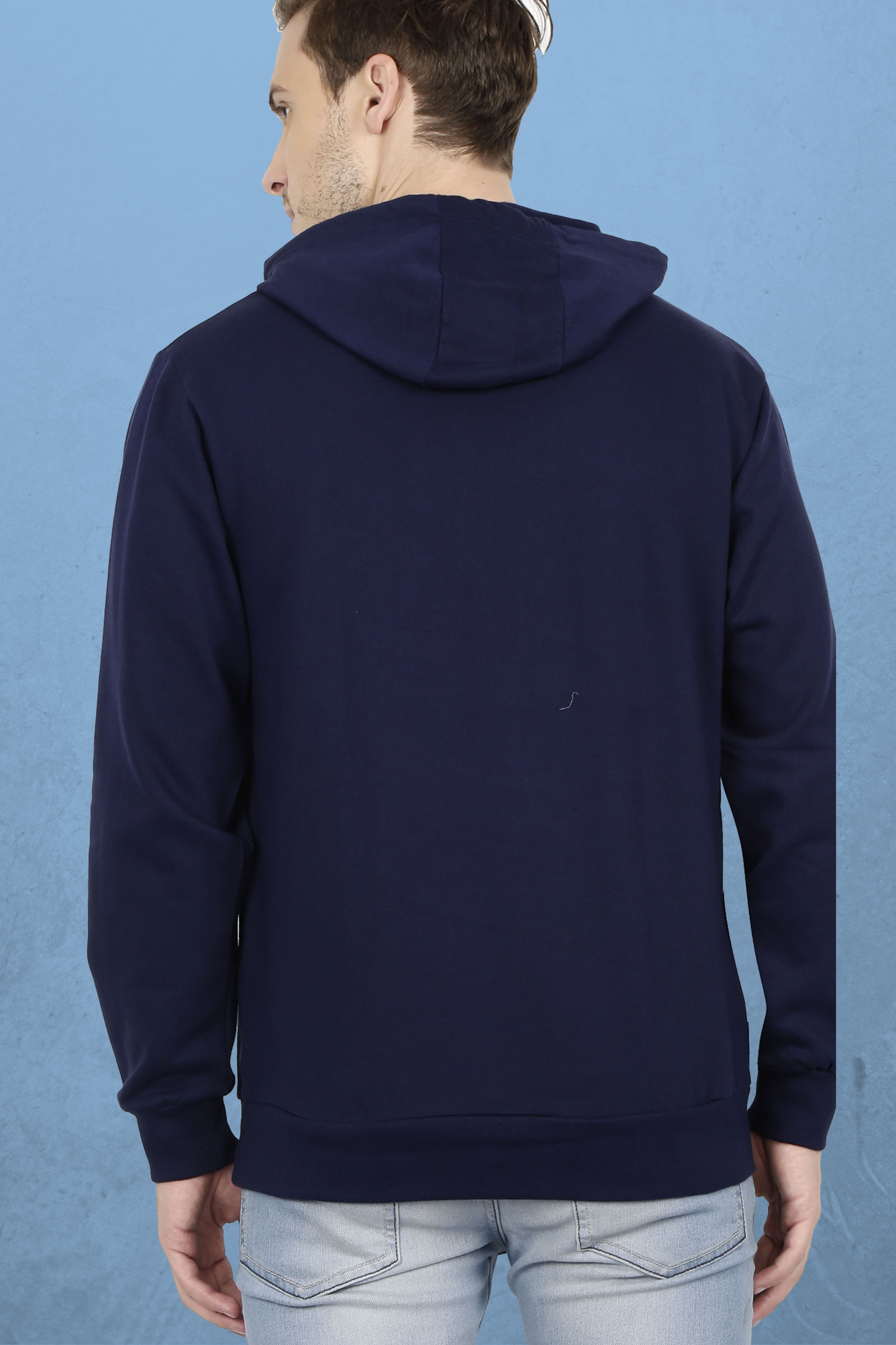 Plain Navy Blue Hoodie For Men