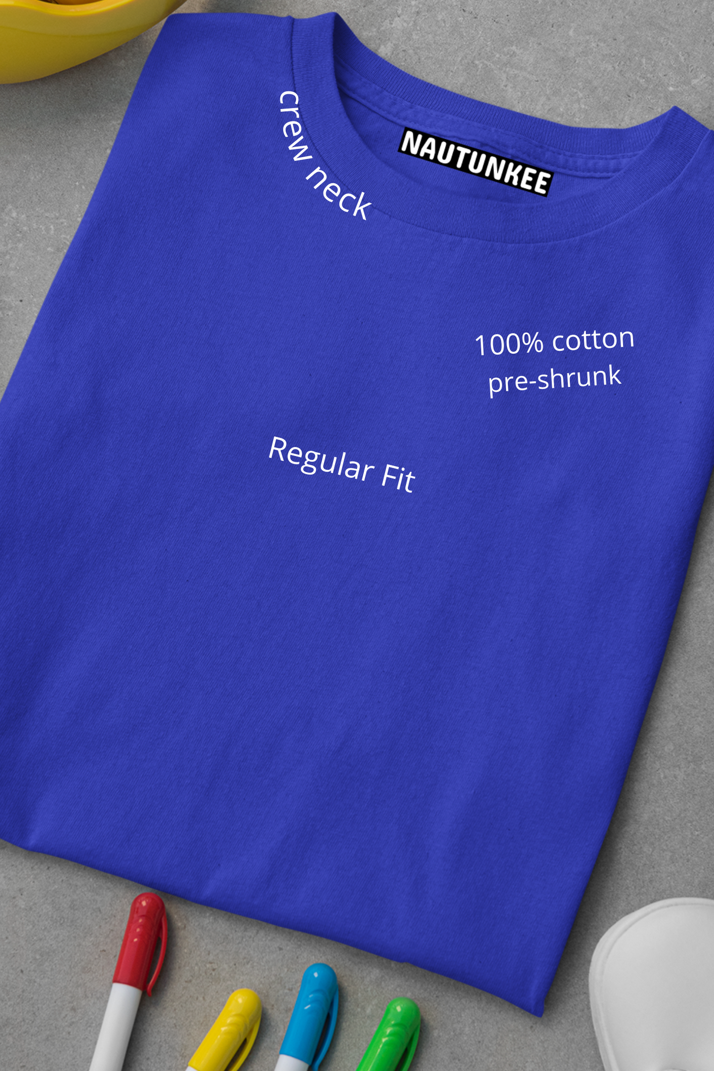 royal blue crew neck t-shirt for women - nautunkee.com