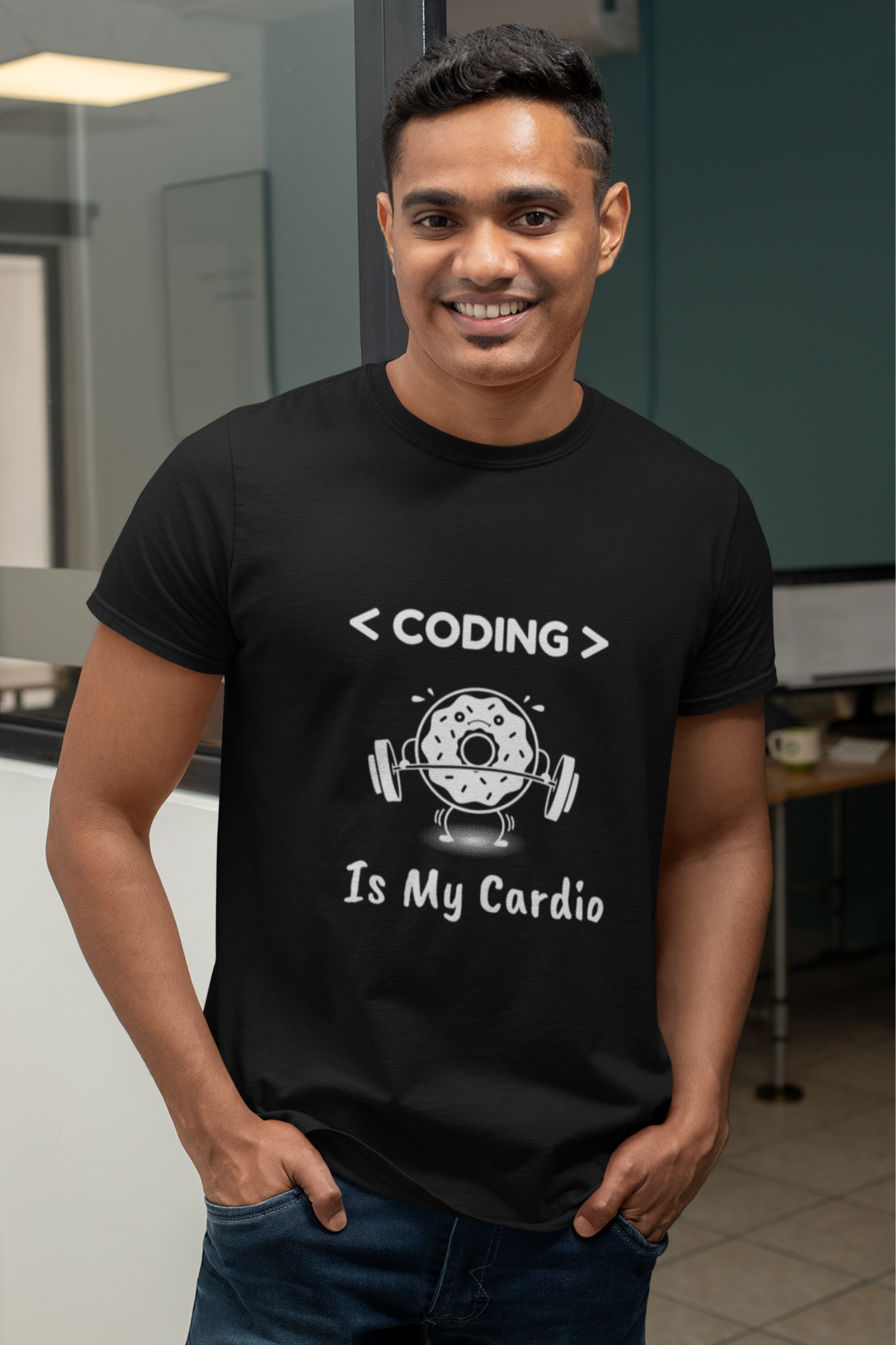 Glatte Bar ved siden af Coding Is My Cardio | T-Shirt For Developers & Coders – Nautunkee