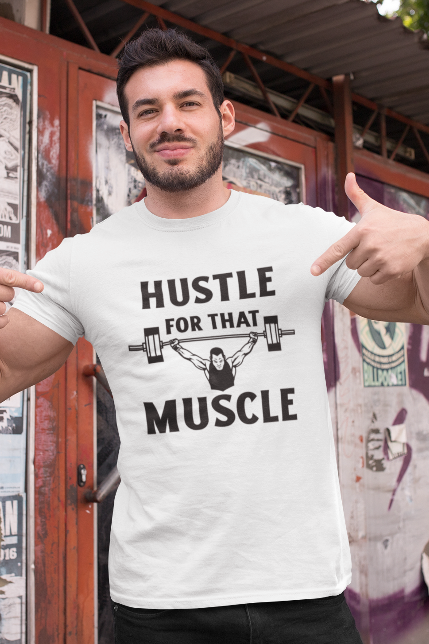 Hustle For That Muscle Men's Gym T-shirts