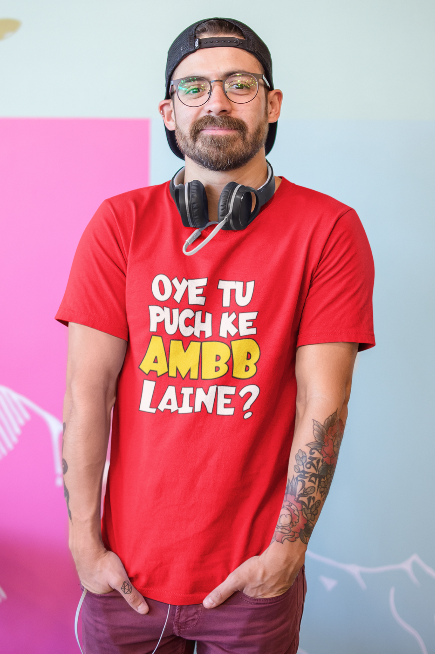 Oye Tu Puch Ke Ambb Laine | Punjabi Slogan Printed T-Shirt For Men