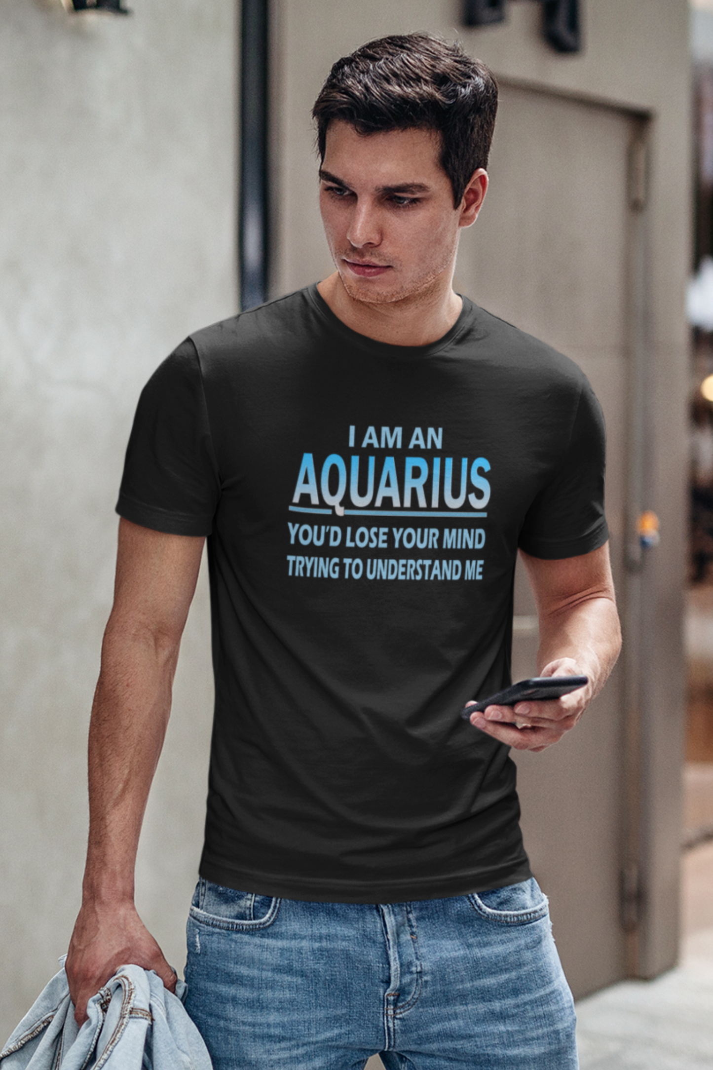 Aquarius Zodiac Men Half Sleeve T-shirt | Birthday Gift For Aquarius Man