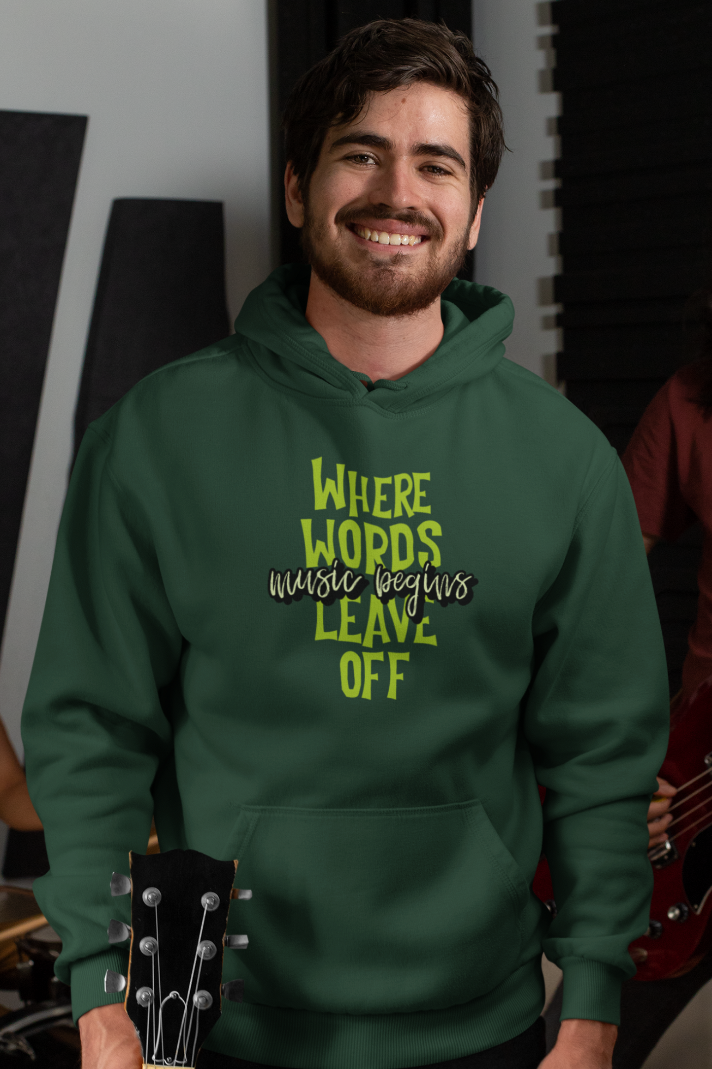 Where Words Leave Off Music Begins Men's Hoodie - nautunkee.com