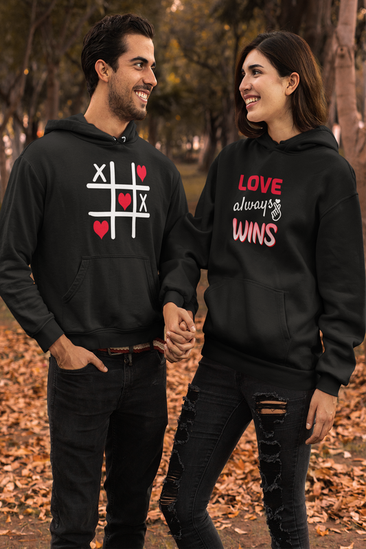 tic tac toe couple hoodie