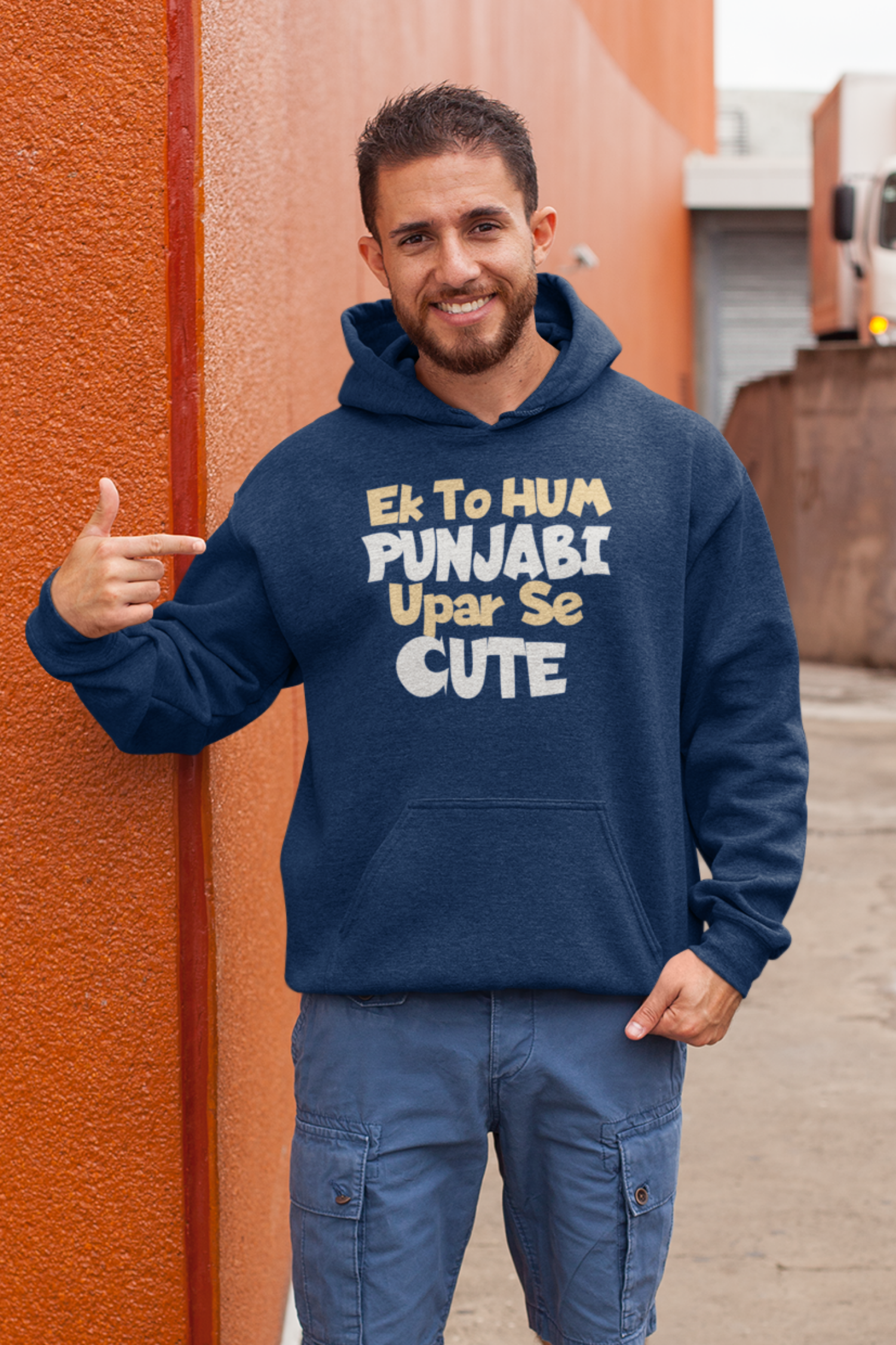 Ek To Hum Punjabi Upar Se Cute Hoodie For Men Punjabi Quote