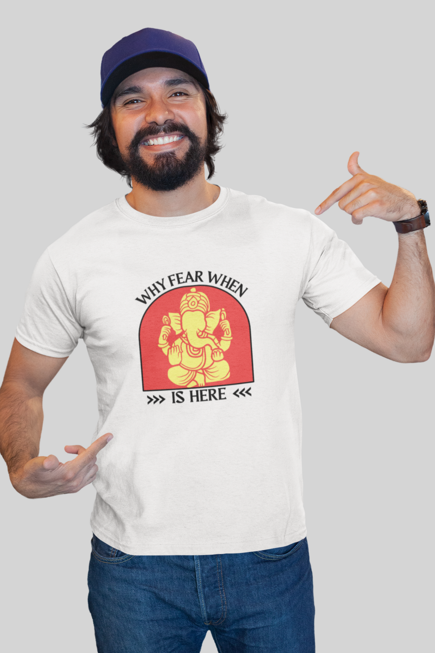 Why fear when Ganesha is here, Ganesh Chaturthi T-Shirt, Ganpati T-shirt 2022 - nautunkee