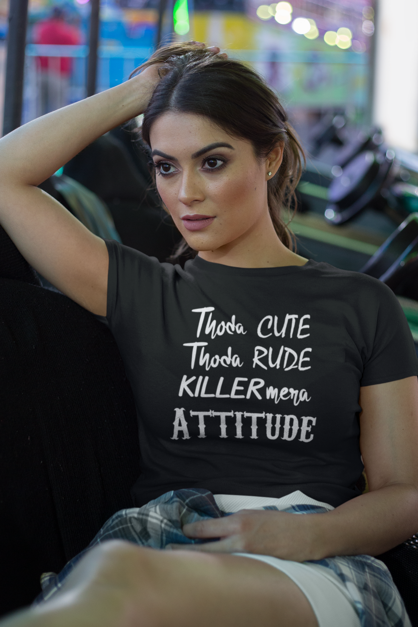 Killer Mera Attitude Black Crop Top For Women