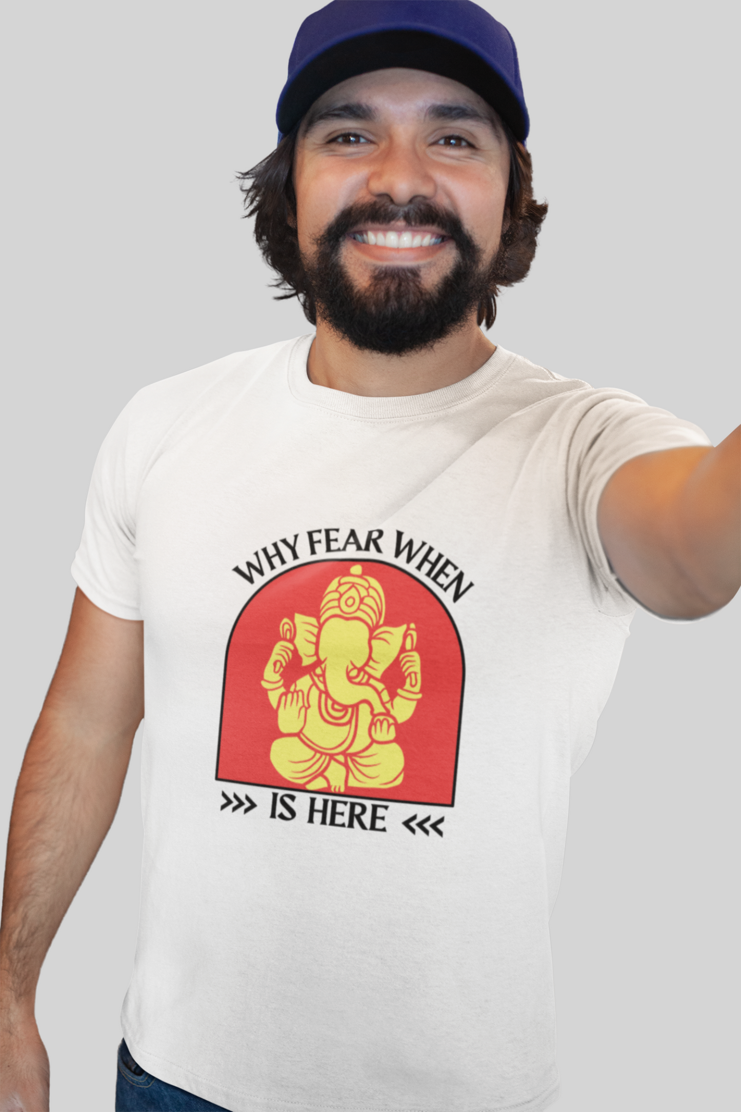 Why fear when Ganesha is here, Ganesh Chaturthi T-Shirt, Ganpati T-shirt 2022 - nautunkee