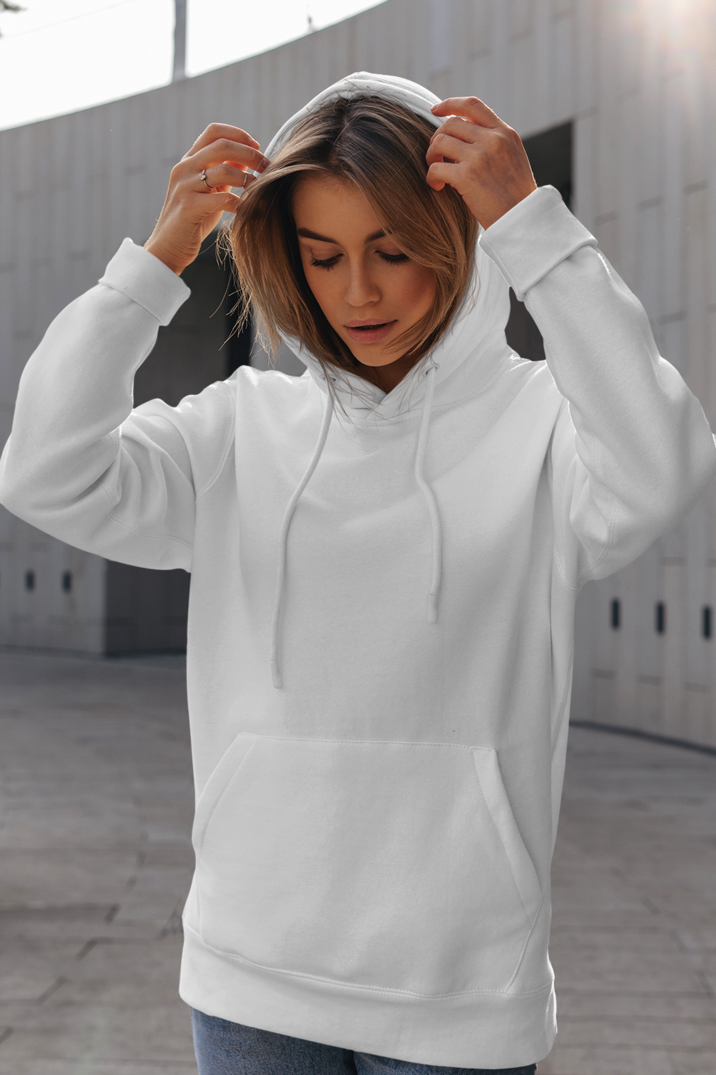 Plain White Hoodie For Women