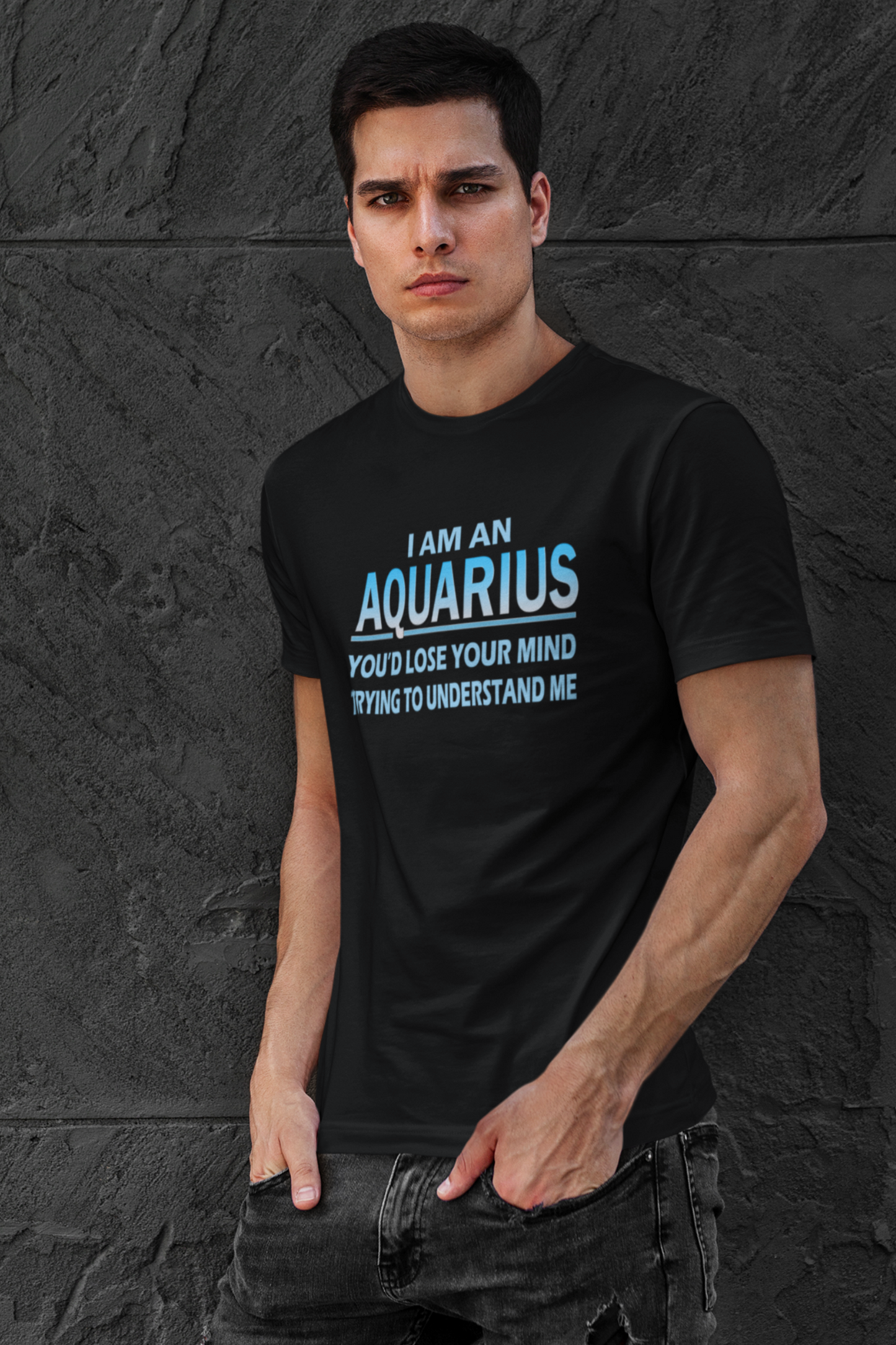 Aquarius Zodiac Men Half Sleeve T-shirt | Birthday Gift For Aquarius Man