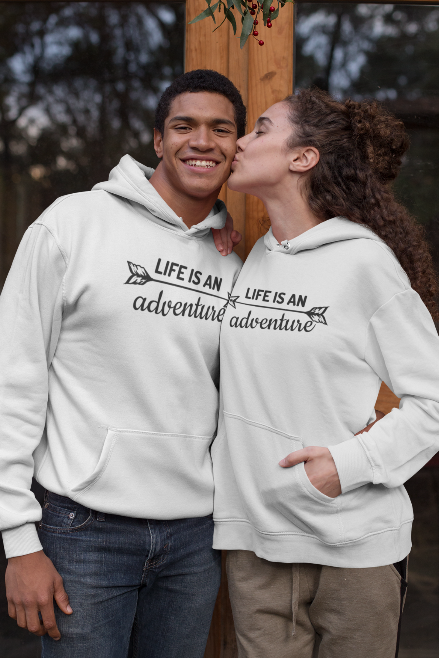 Life Is An Adventure Travel Couple Hoodie