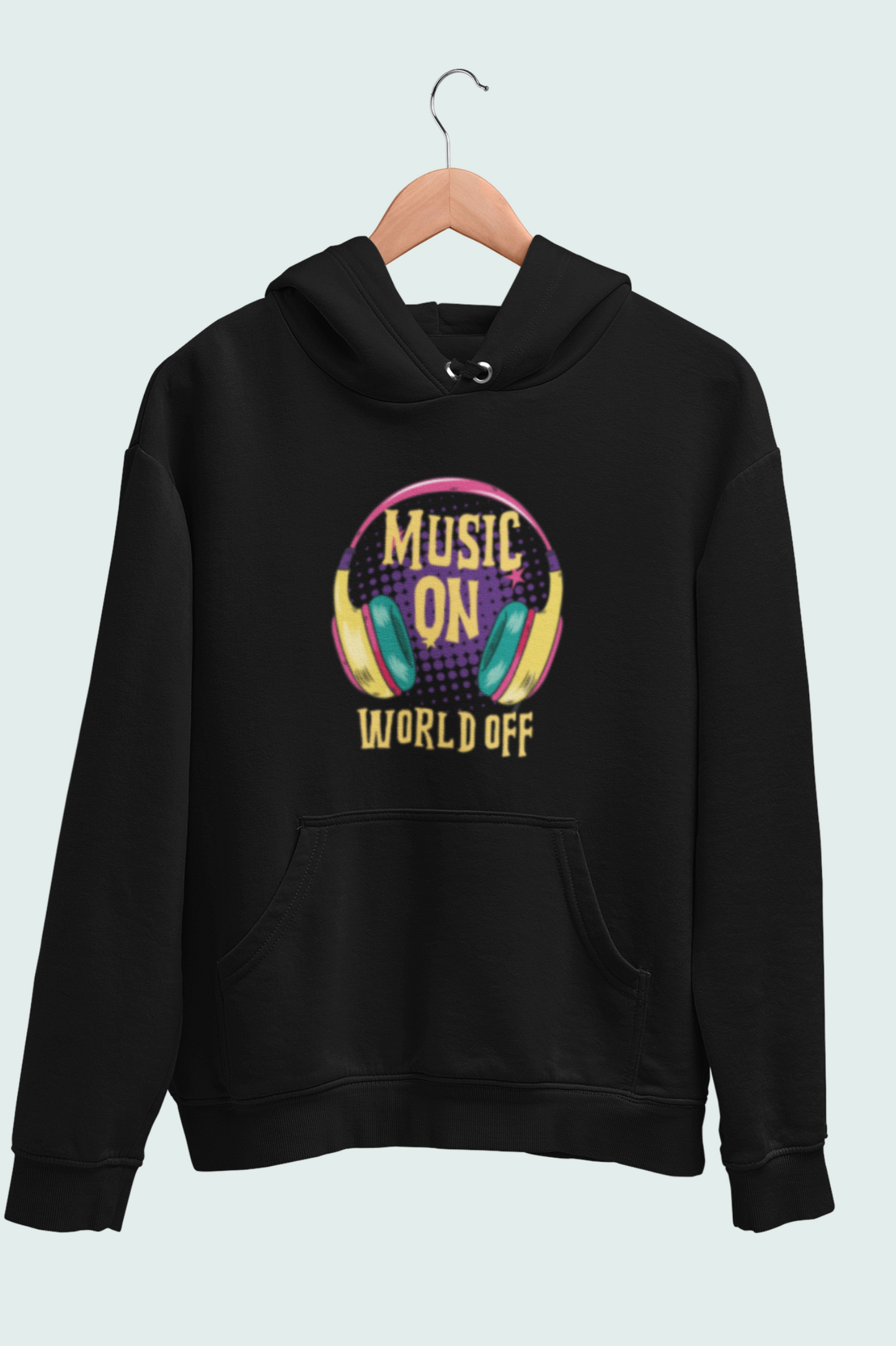 Music On World Off Men's Hoodie