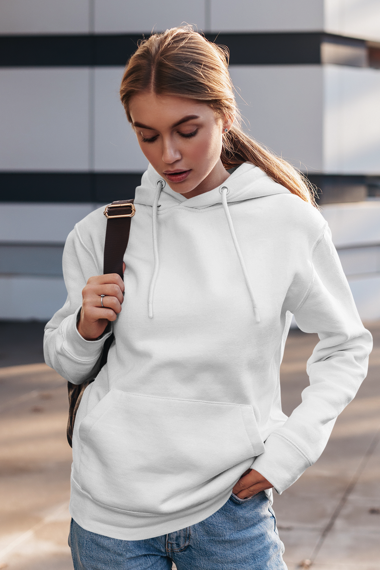 Plain White Hoodie For Women