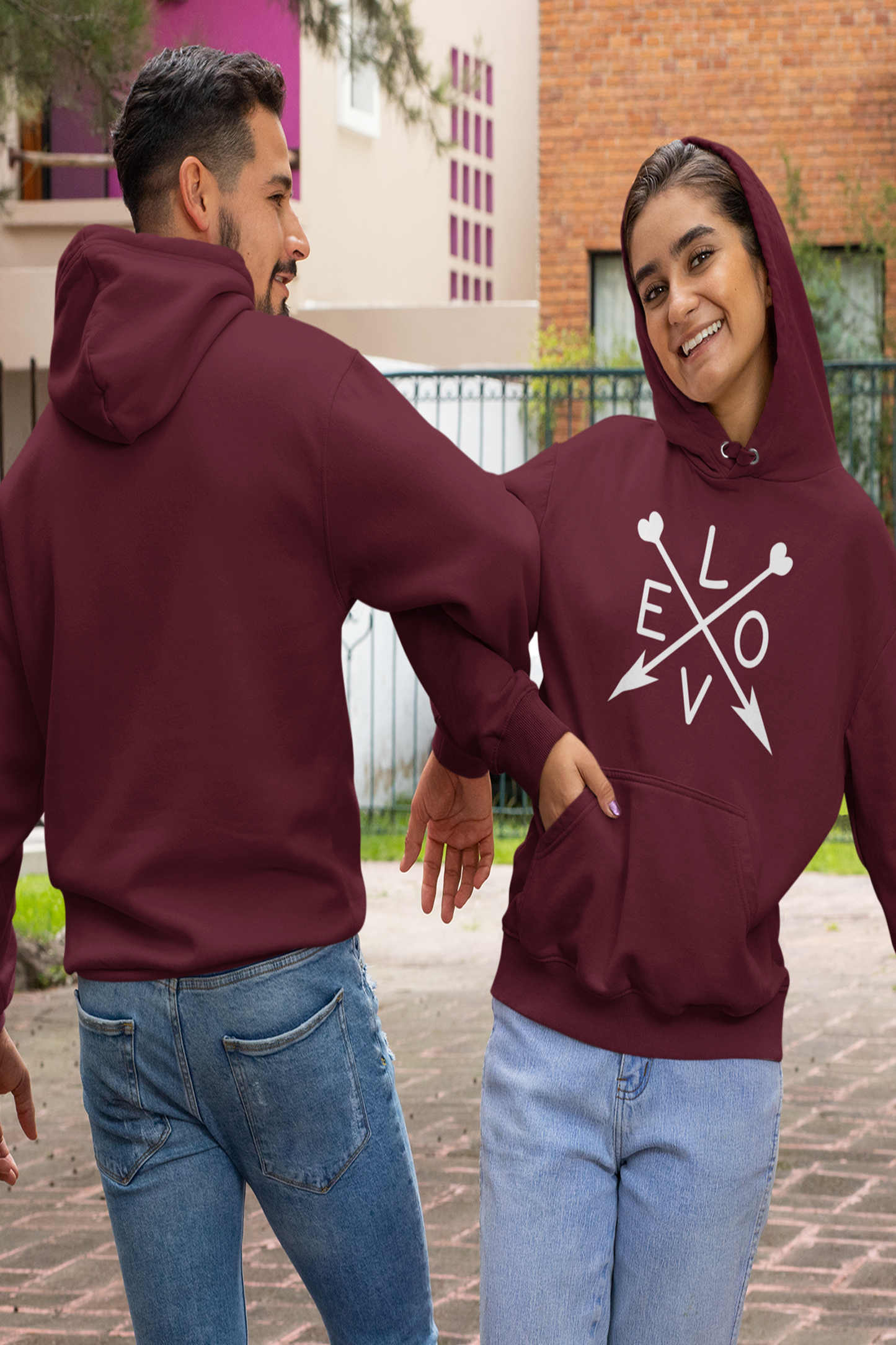 LOVE Printed Matching Couple Hoodie