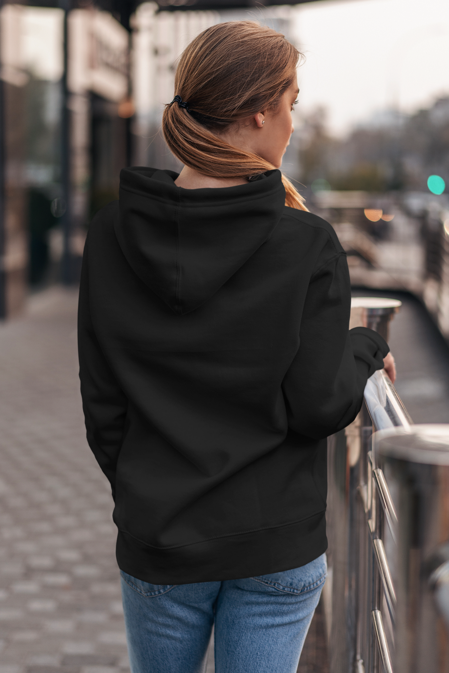 Plain Black Hoodie For Women