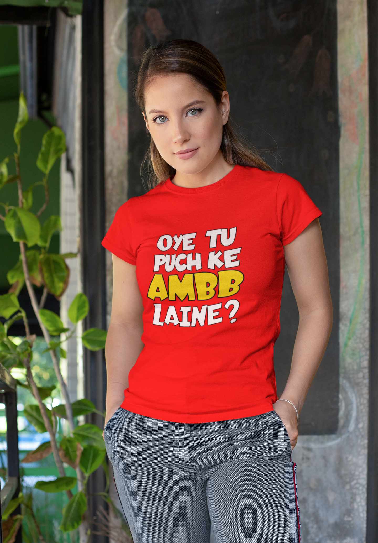 Oye Tu Puch Ke Ambb Laine | Punjabi Slogan Printed T-Shirt For Women