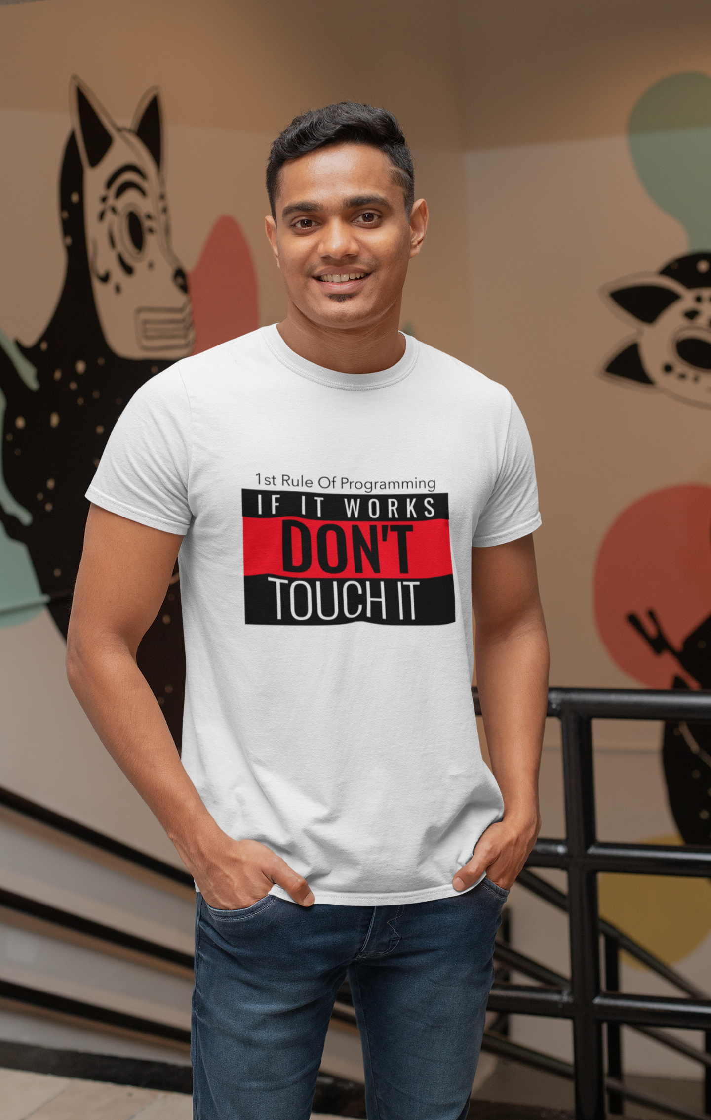 Products 1st Rule Of Programming Men T-Shirt for coders/developer - nautunkee.com