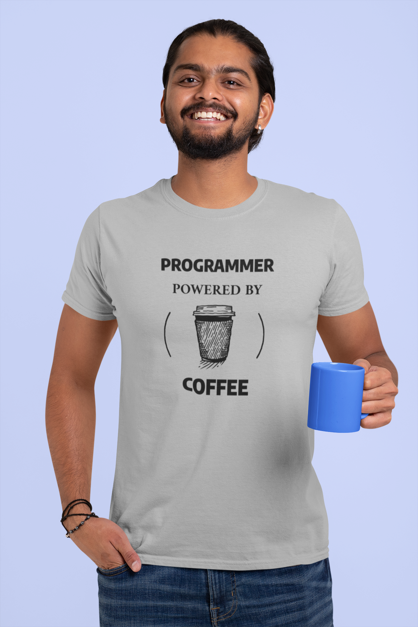Programmer Powered By Coffee Men T-Shirt for programmers - nautunkee.com