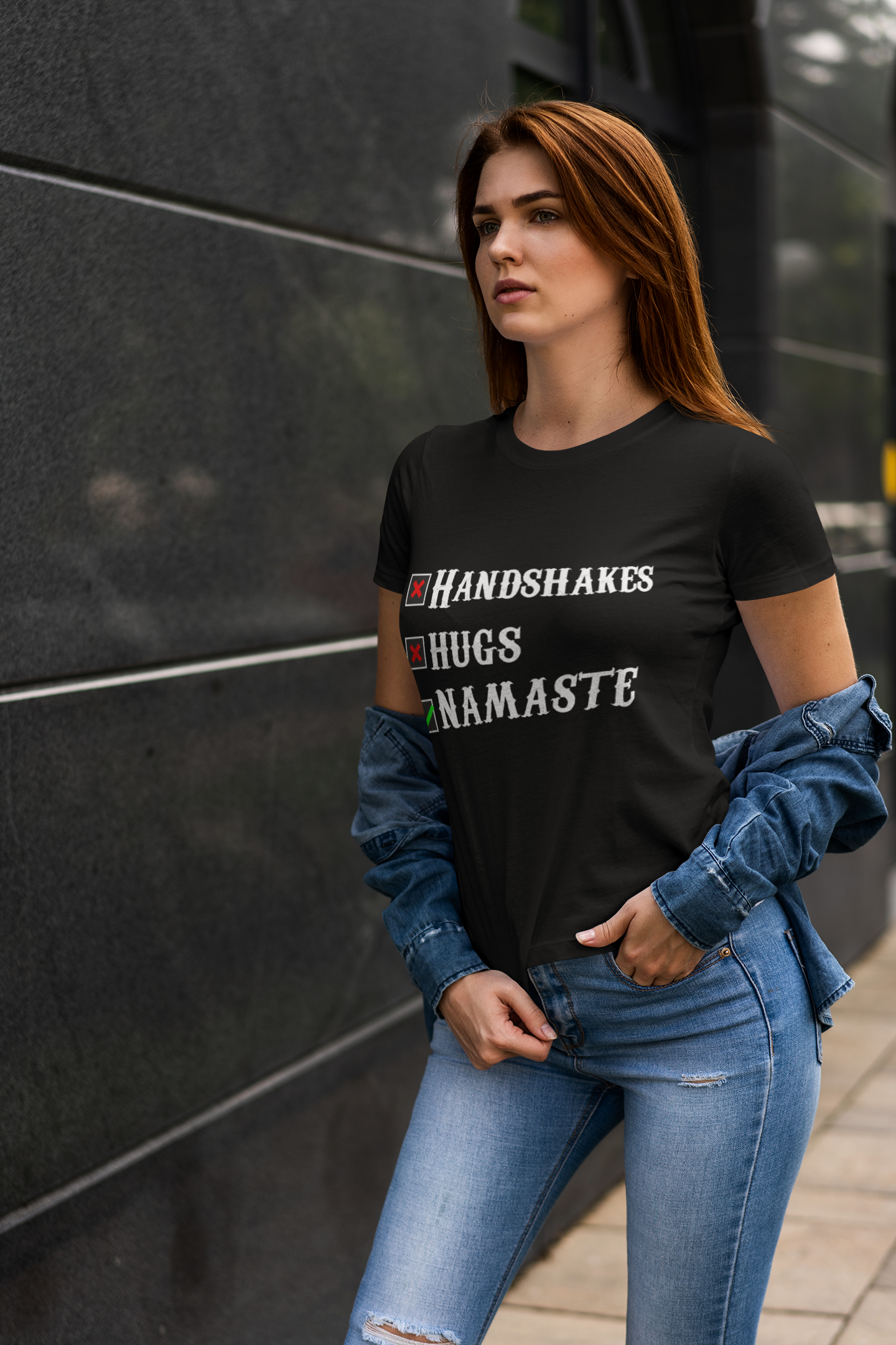Handshakes Hugs Namaste T shirt For Women