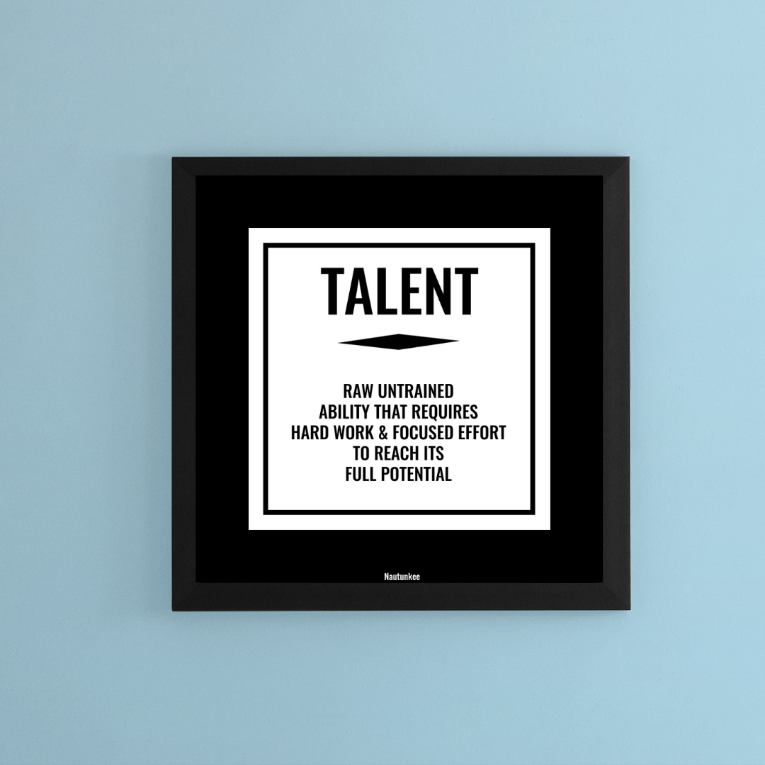 Hustle Grind Execute Talent Grit Success- Set Of 6 Framed Posters Home Office Decor