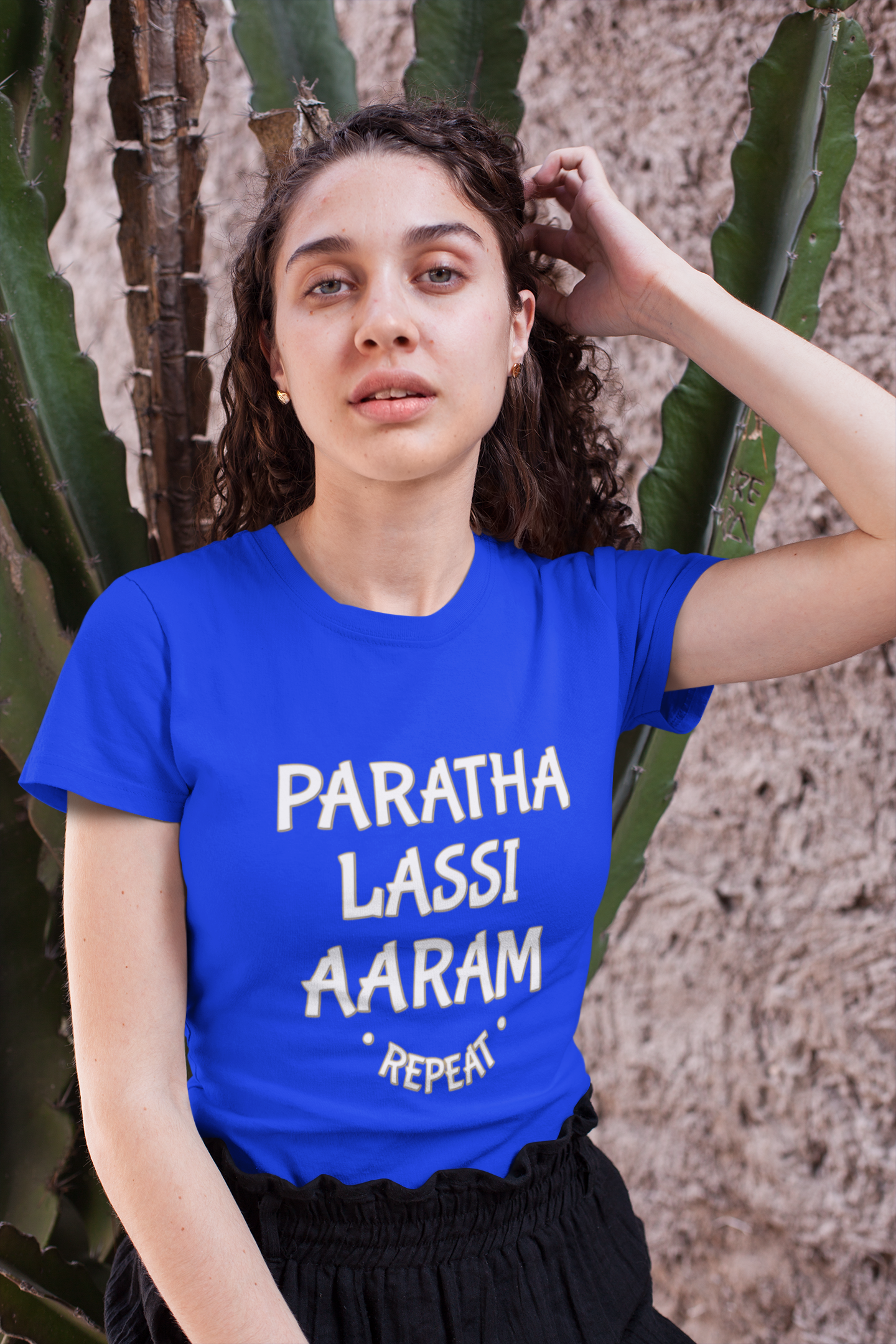 Paratha Lassi Aaram Repeat | Punjabi T-Shirt For Women