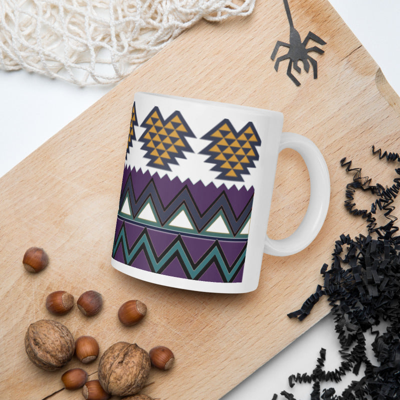 Printed Ceramic Coffee Mugs Set Of 2