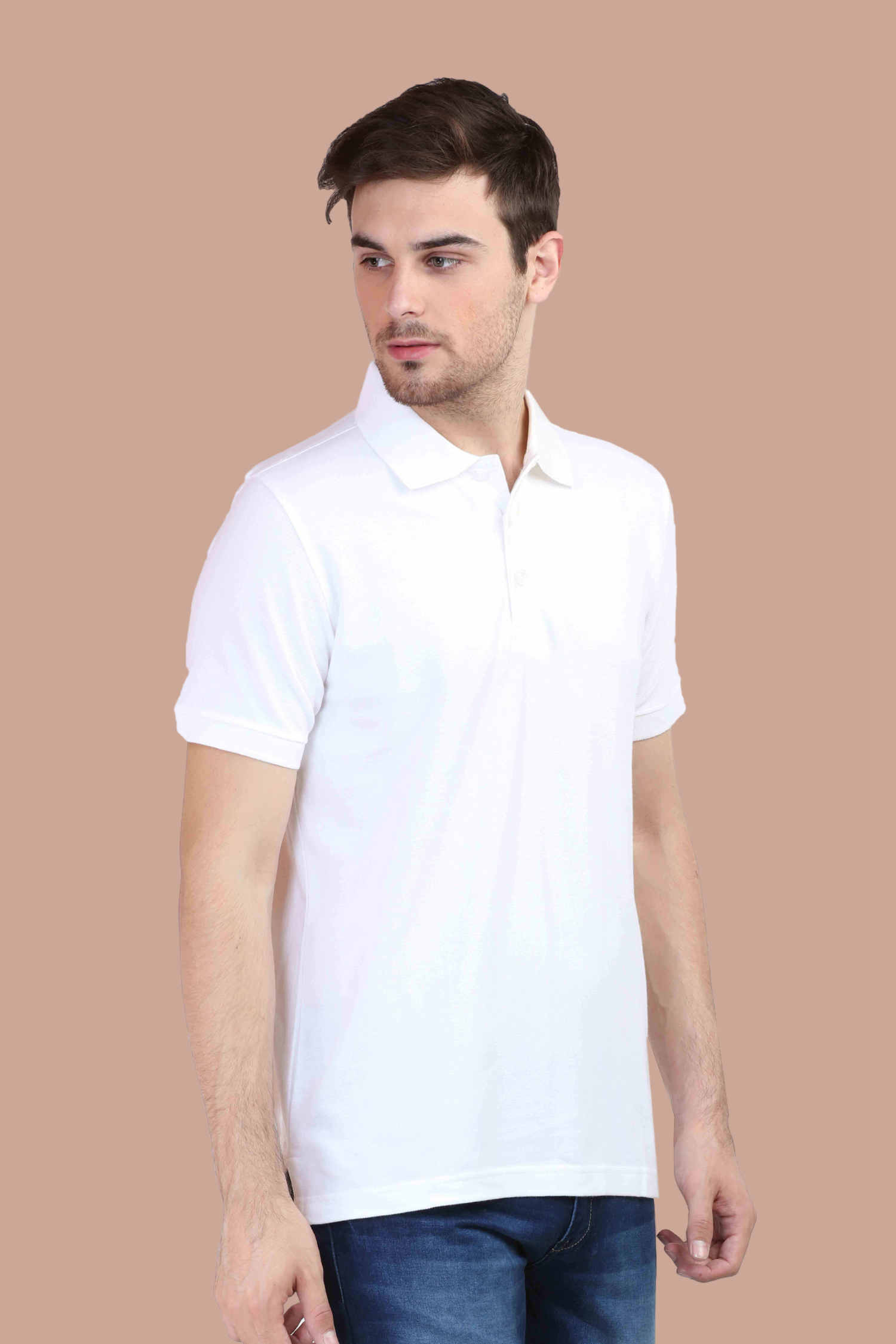 White Cotton Pique Polo T-Shirt - nautunkee